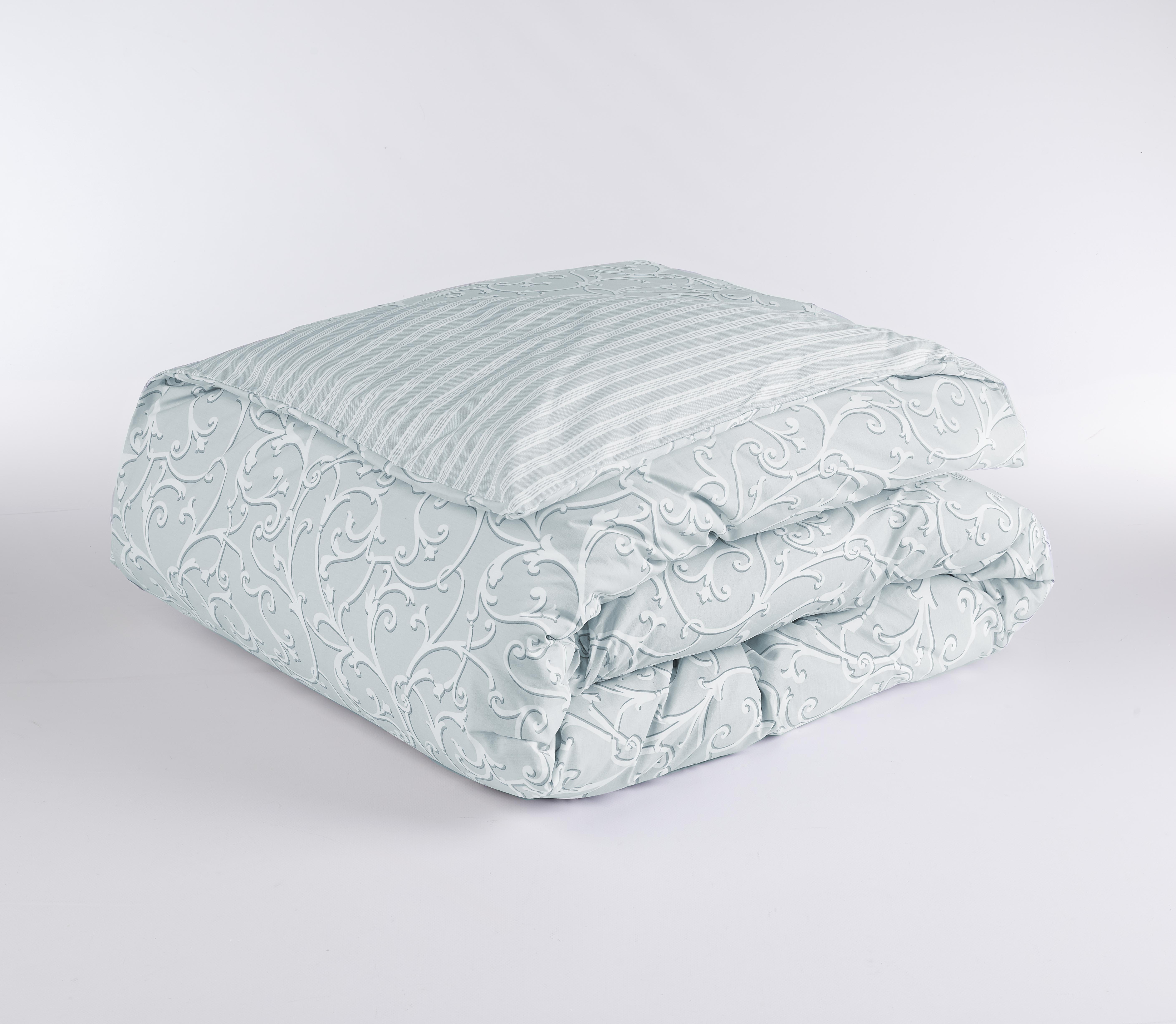 Oxford Double Face Duvet Cover Sack Ornate Small Row Sage salvia Maè
