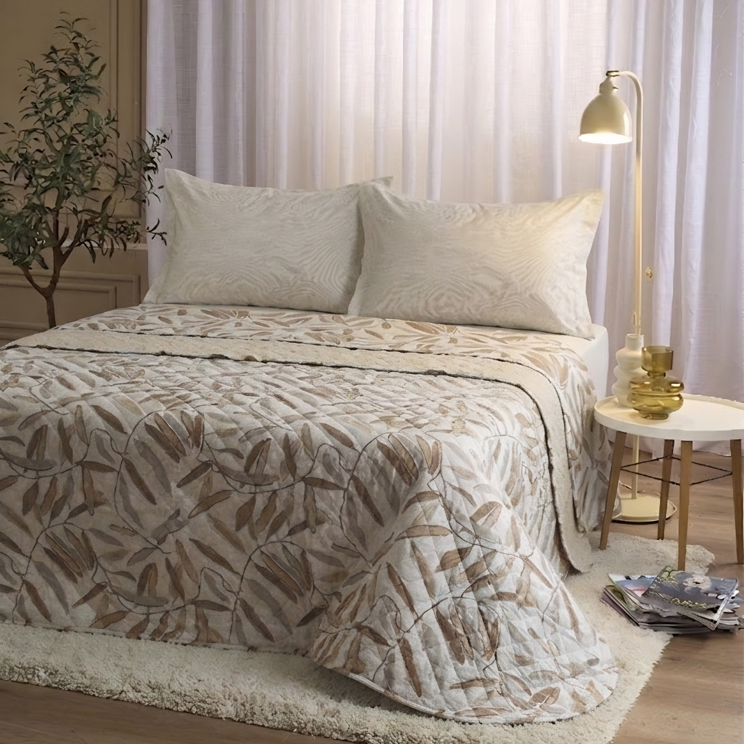 Complete Bedding Set with Quilting Amira Natural Enchantment naturale Maè
