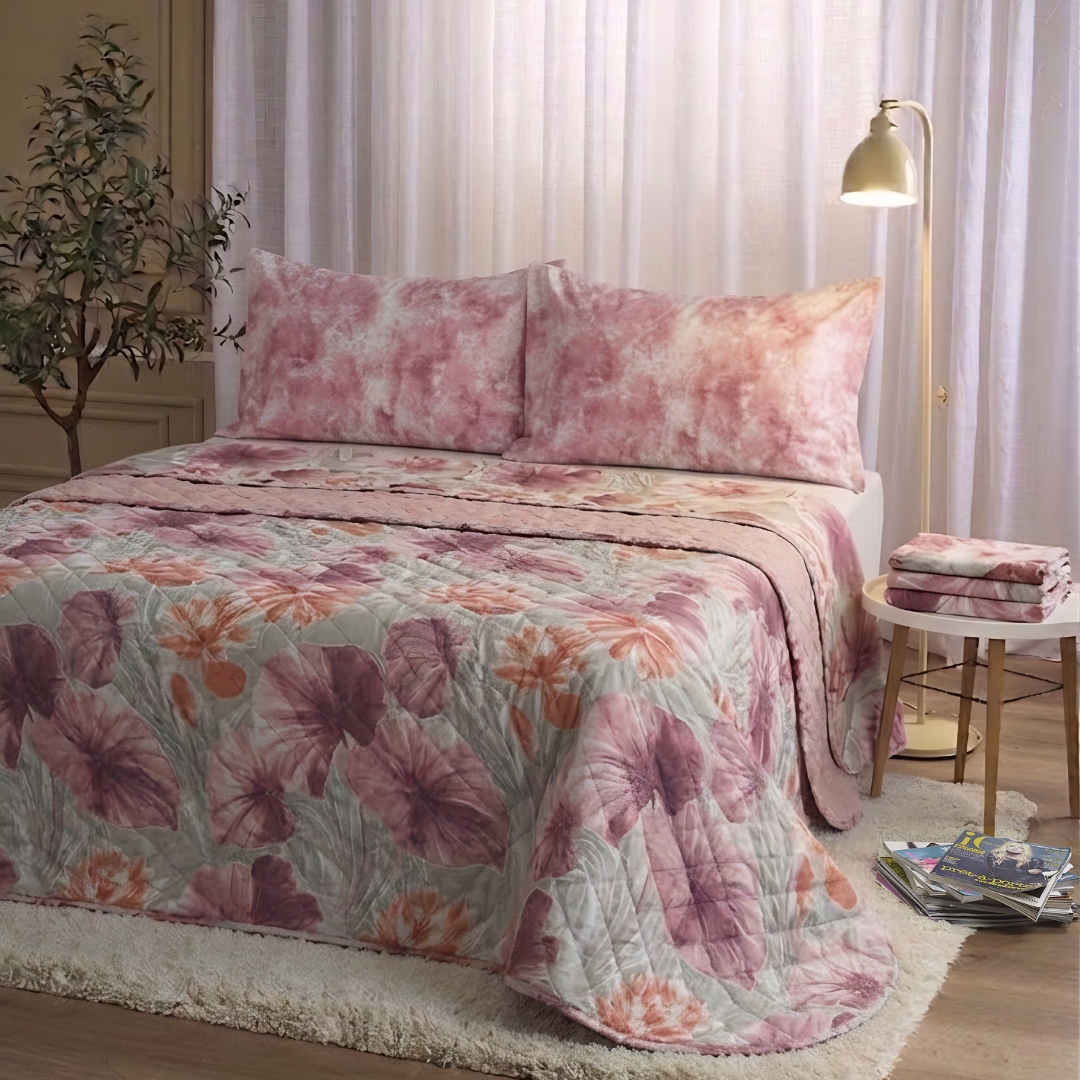 Enchanting Red Dual Quilted Bedding Set rosso Maè