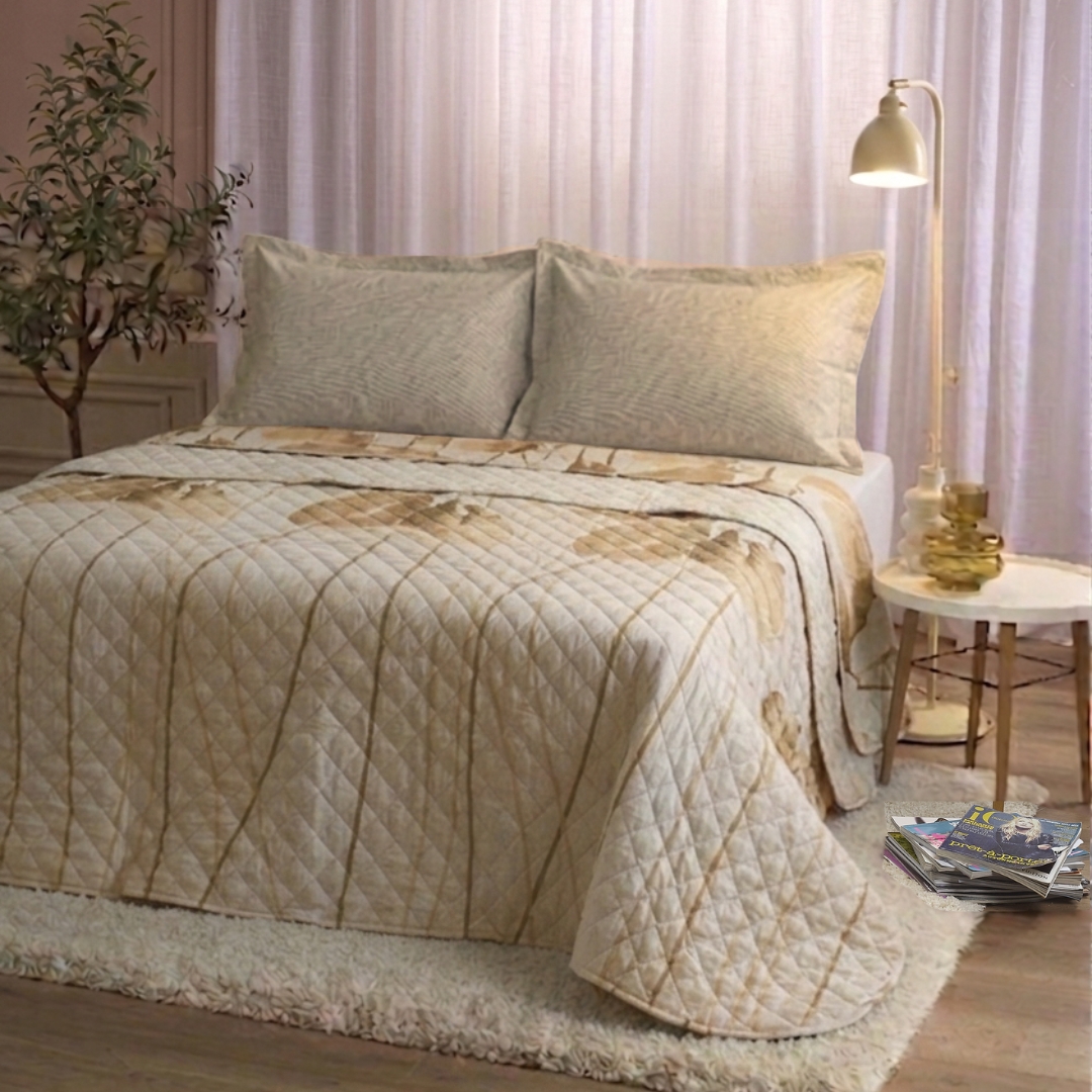 Set Completo Letto con Trapuntino Foglia Naturale Incanto naturale Maè