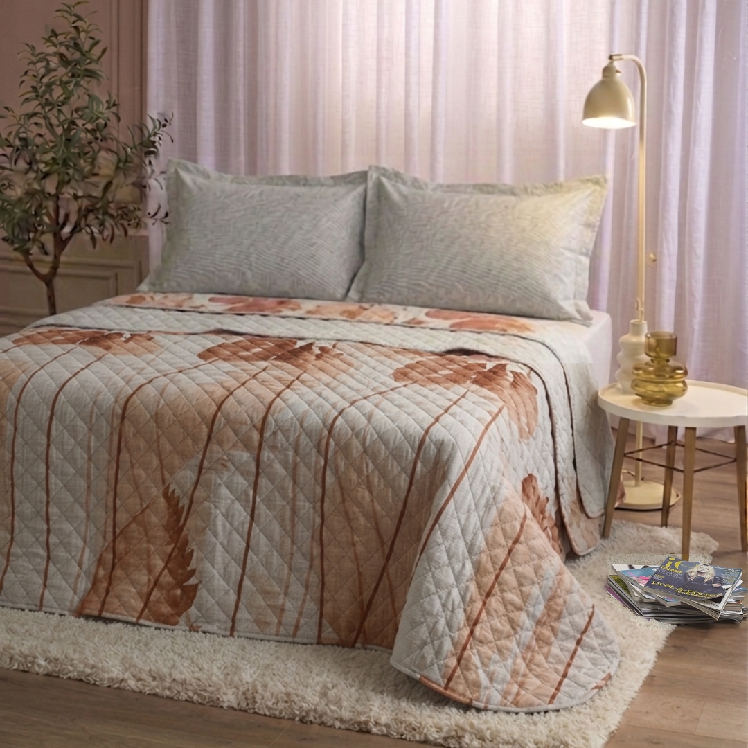 Enchanting Red Leaf Quilted Bedding Set rosso Maè