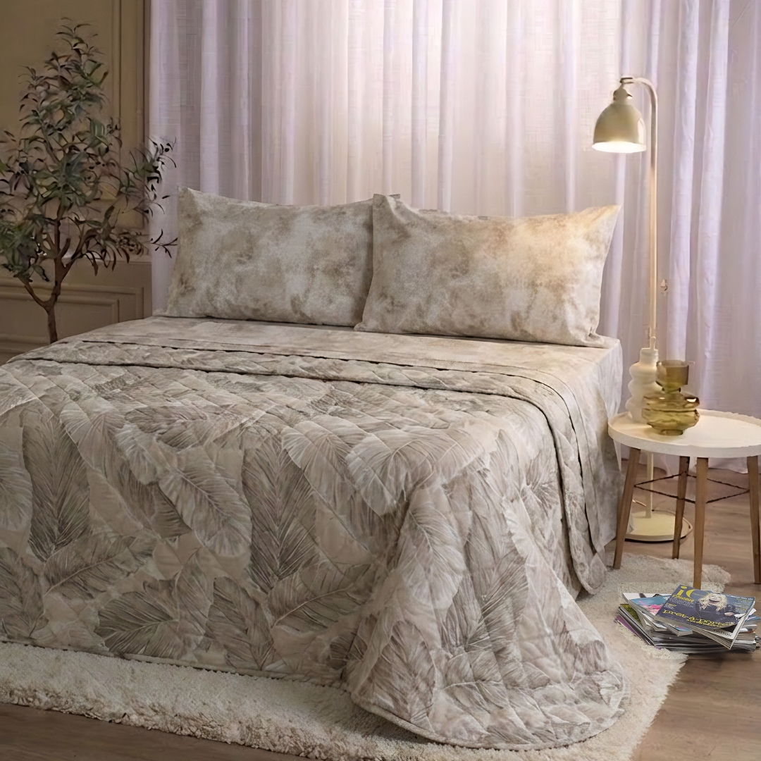 Set Completo Letto con Trapuntino Sary Grigio Incanto grigio Maè