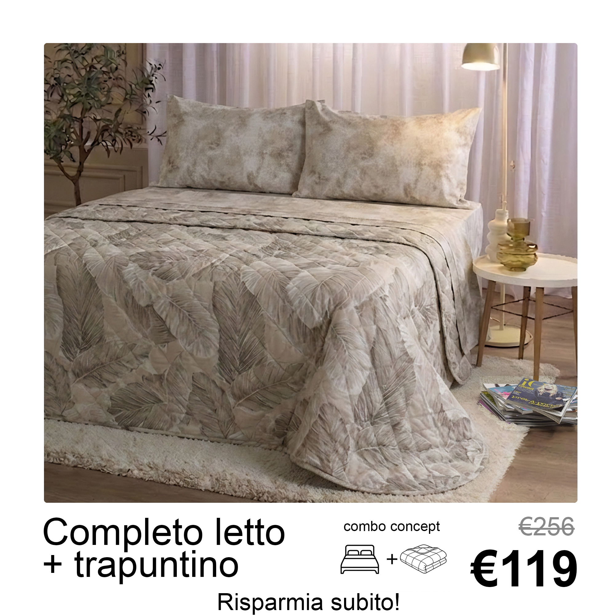 Комплект стеганого постельного белья Sary Grigio Incanto grigio Maè
