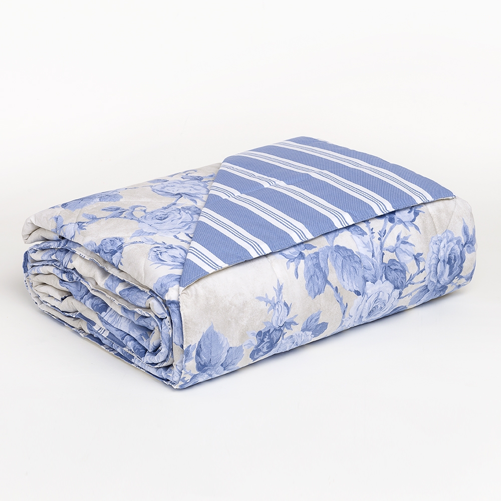 Стеганое одеяло Оксфорд синий большой цветок blu Maè