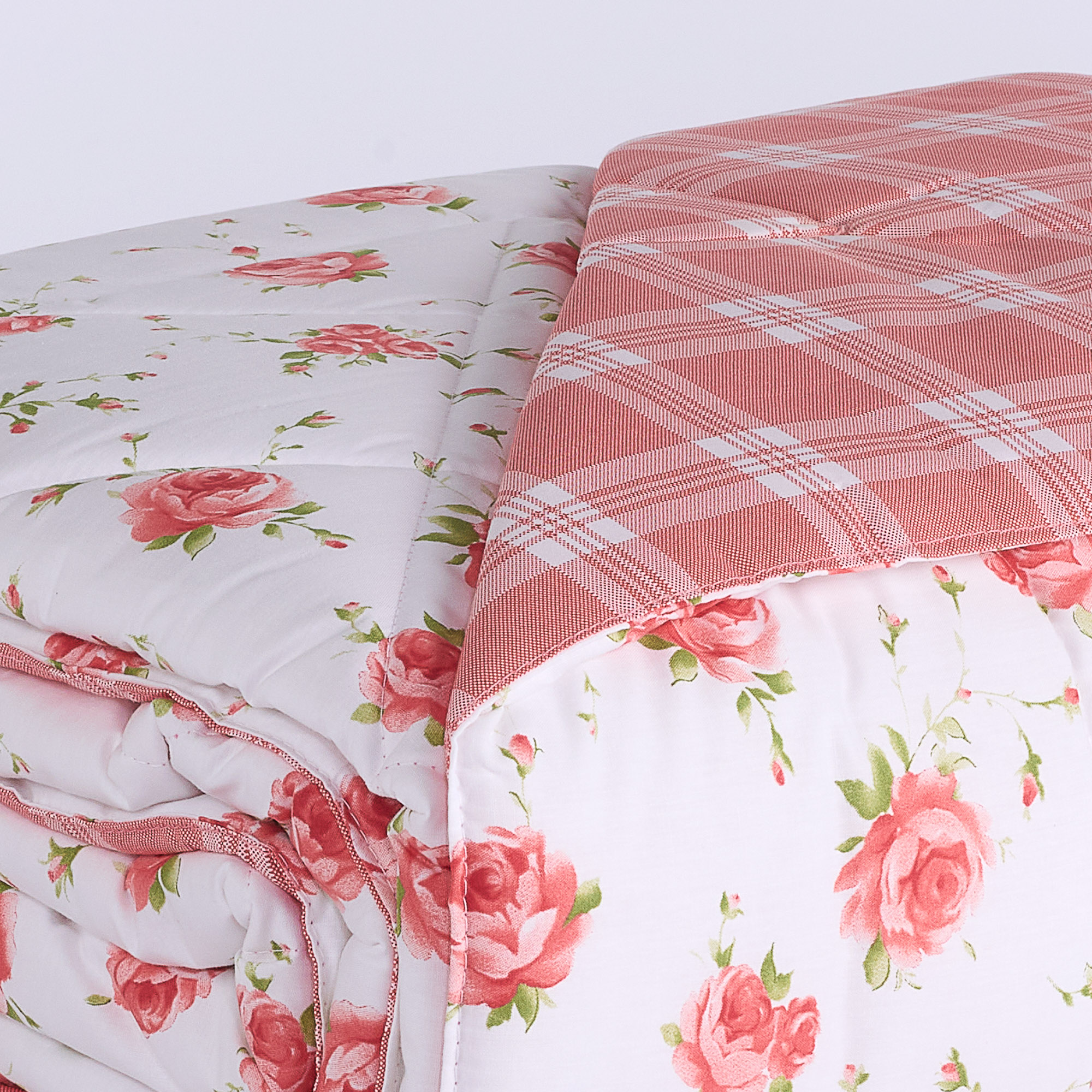 Quilt Oxford Quilt Coral großes Quadrat - Blume corallo Maè