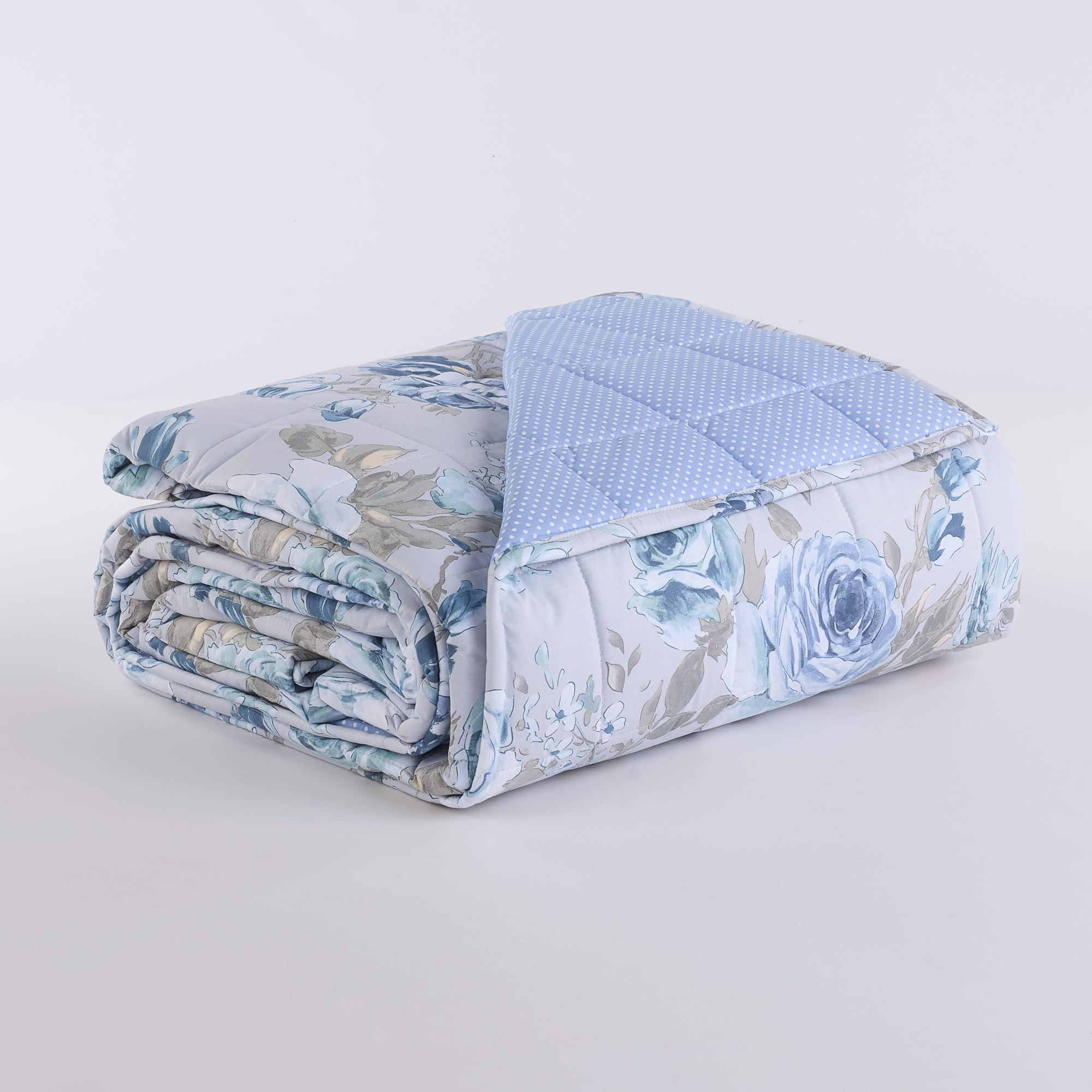 Steppdecke Quilt Oxford Blume Groß Blau Polka Dot blu Maè