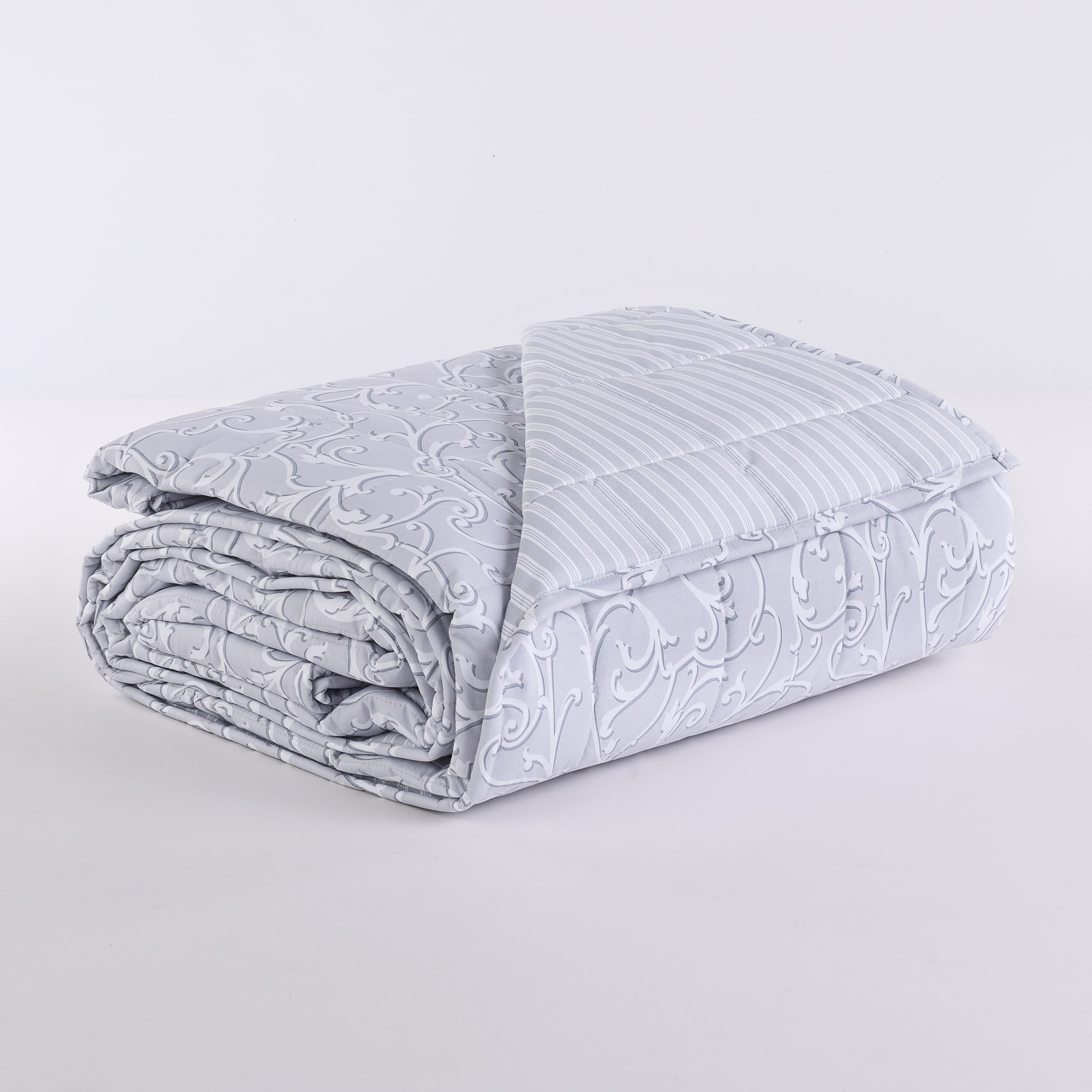 Steppdecke Quilt Oxford Ornate Striped Small Grau grigio Maè