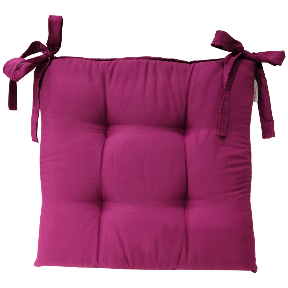 Pair of kitchen chair cushions with laces Fuxia fuxia Maè