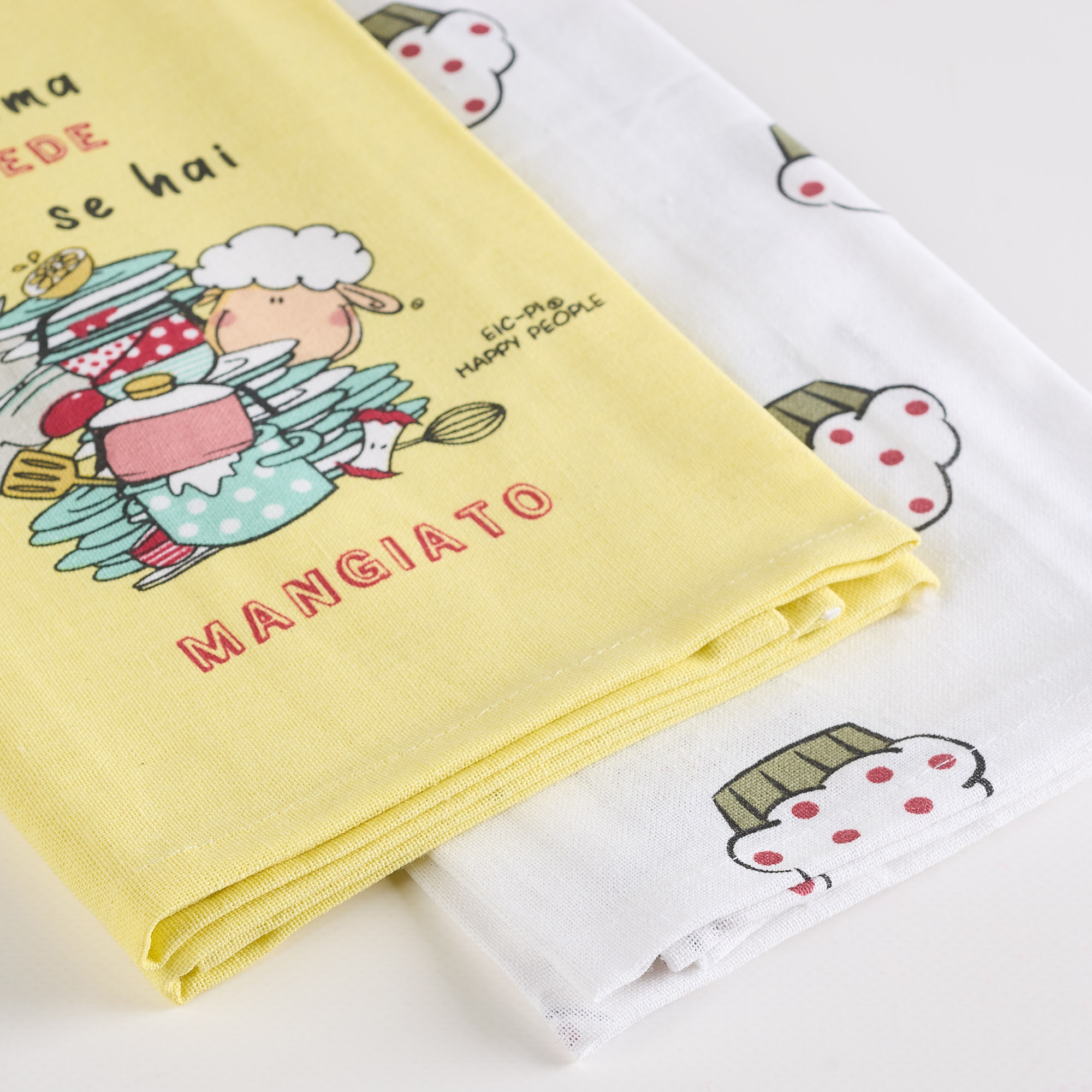 Couple tea towels Who Loves You multicolor Happy People