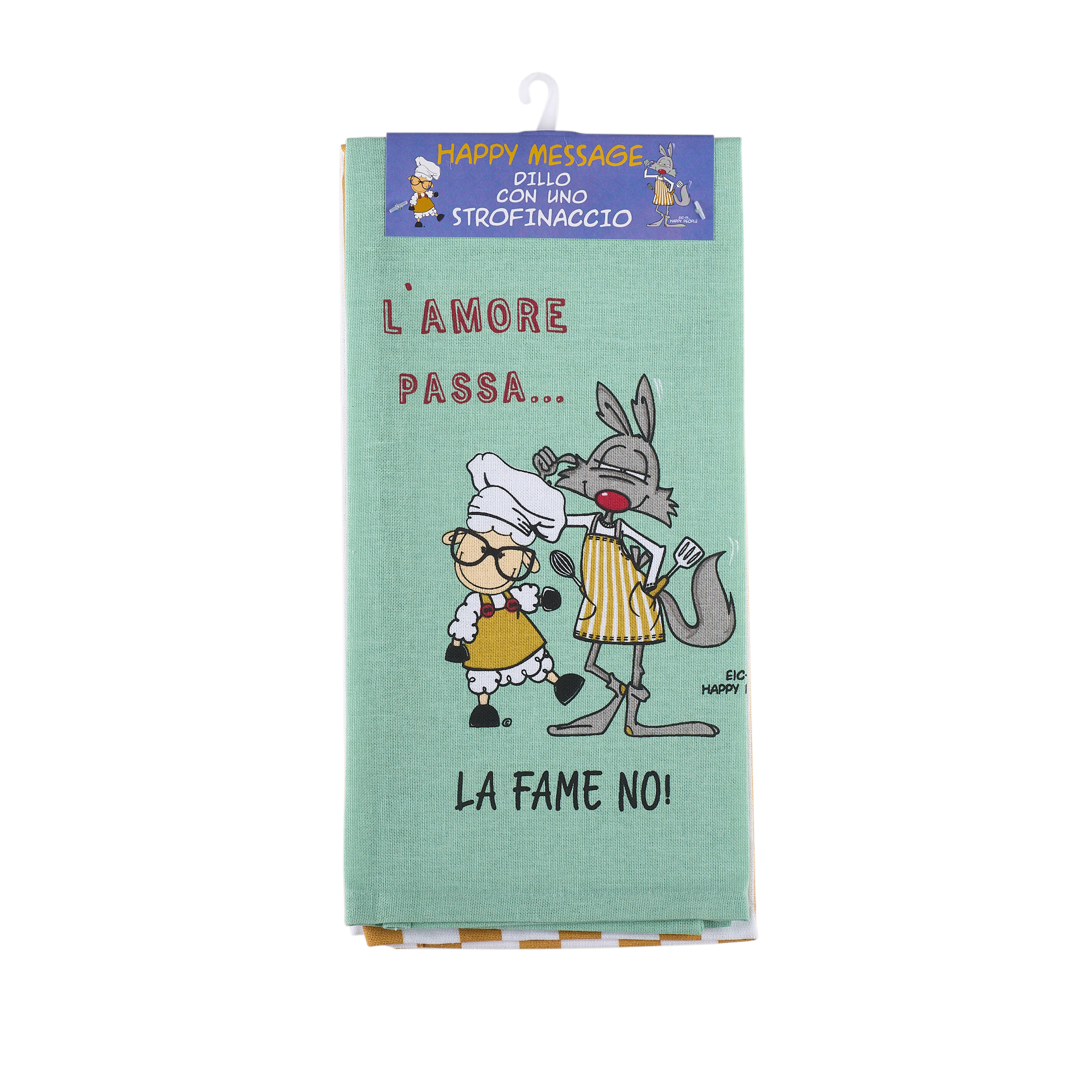 Pair of Fame tea towels multicolor Happy People