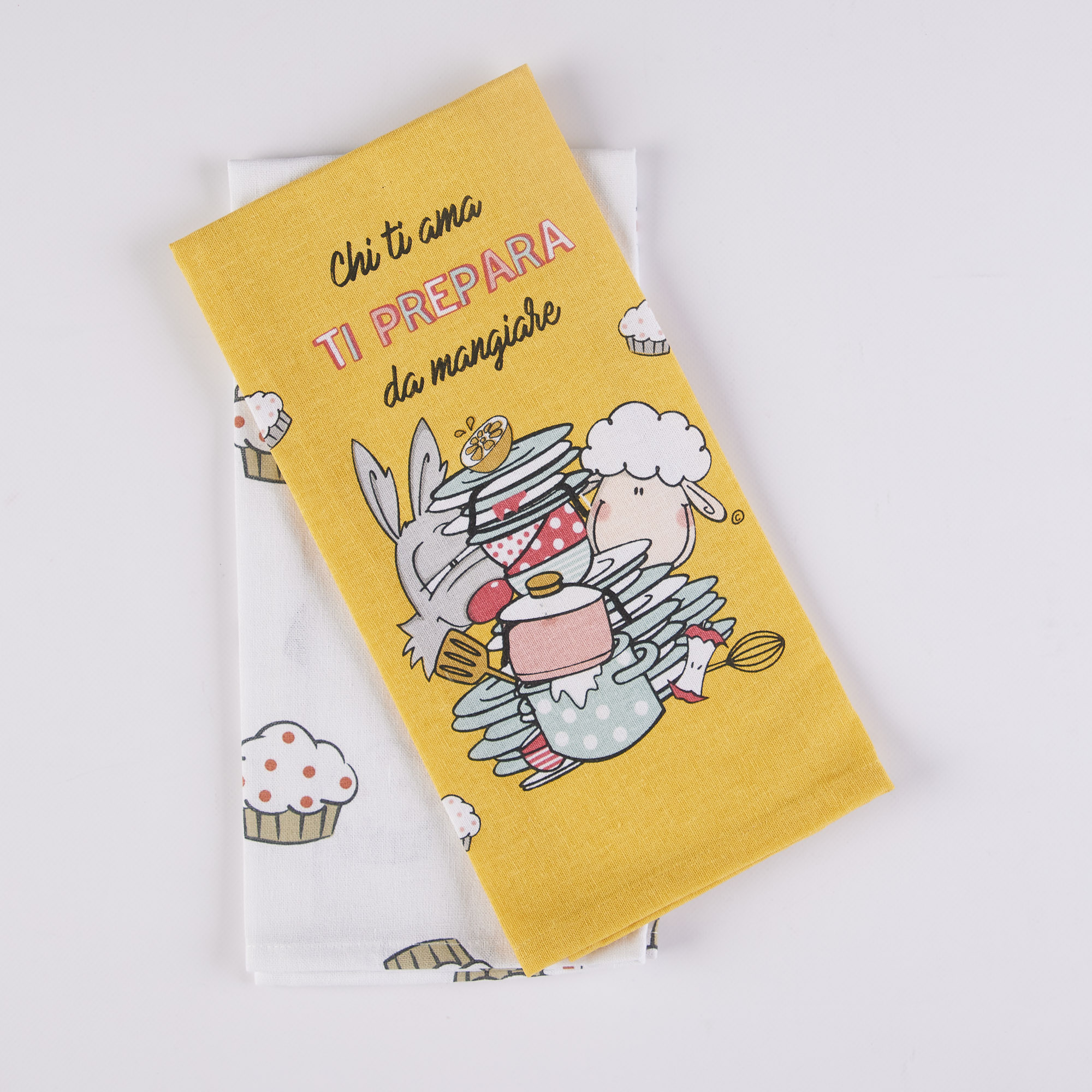 Coppia Strofinacci Mangiare  multicolor Happy People