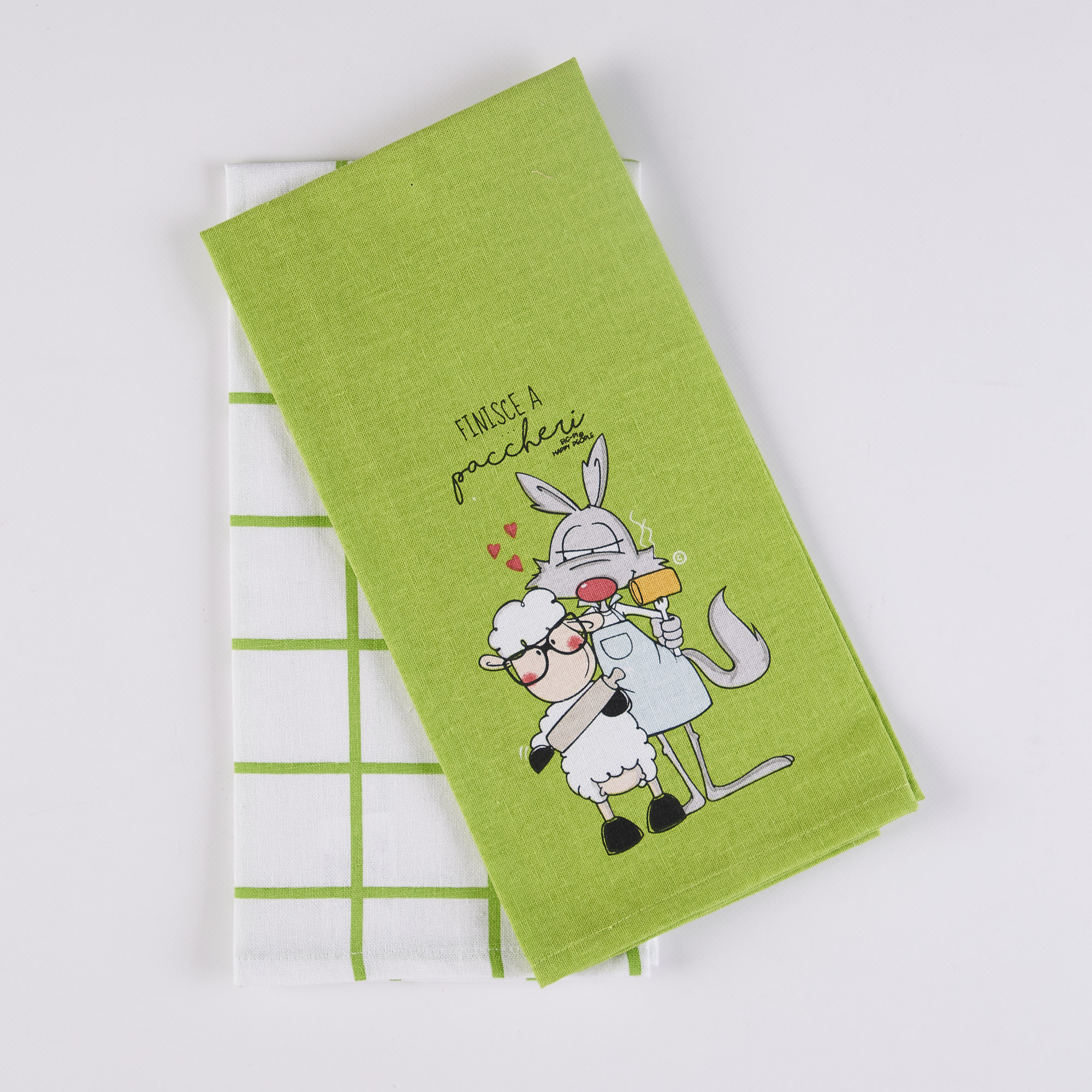 Coppia Strofinacci Paccheri  multicolor Happy People