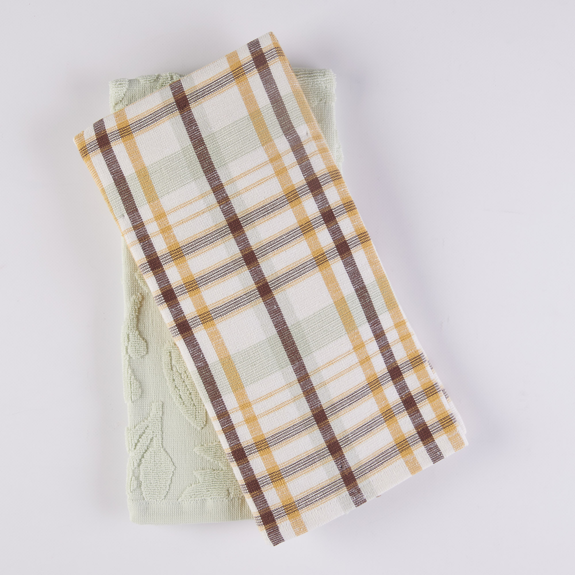 Couple tea towels Sophie mustard senape Maè