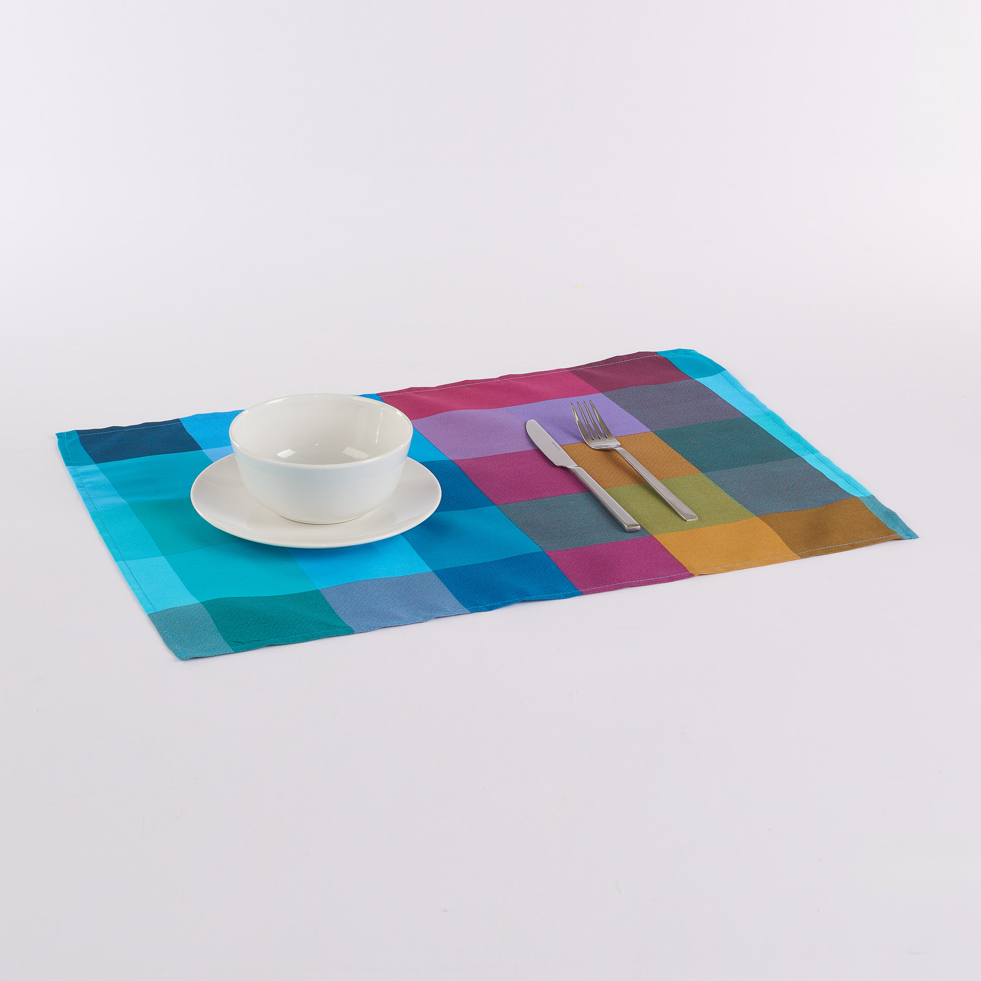 Pair of Microresin Placemats Square Blue multicolor Maè