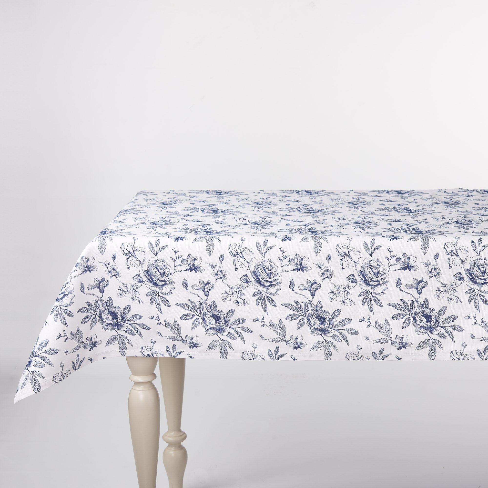 Claudia Tablecloth in Panama Blue Flower blu Casa Giulia