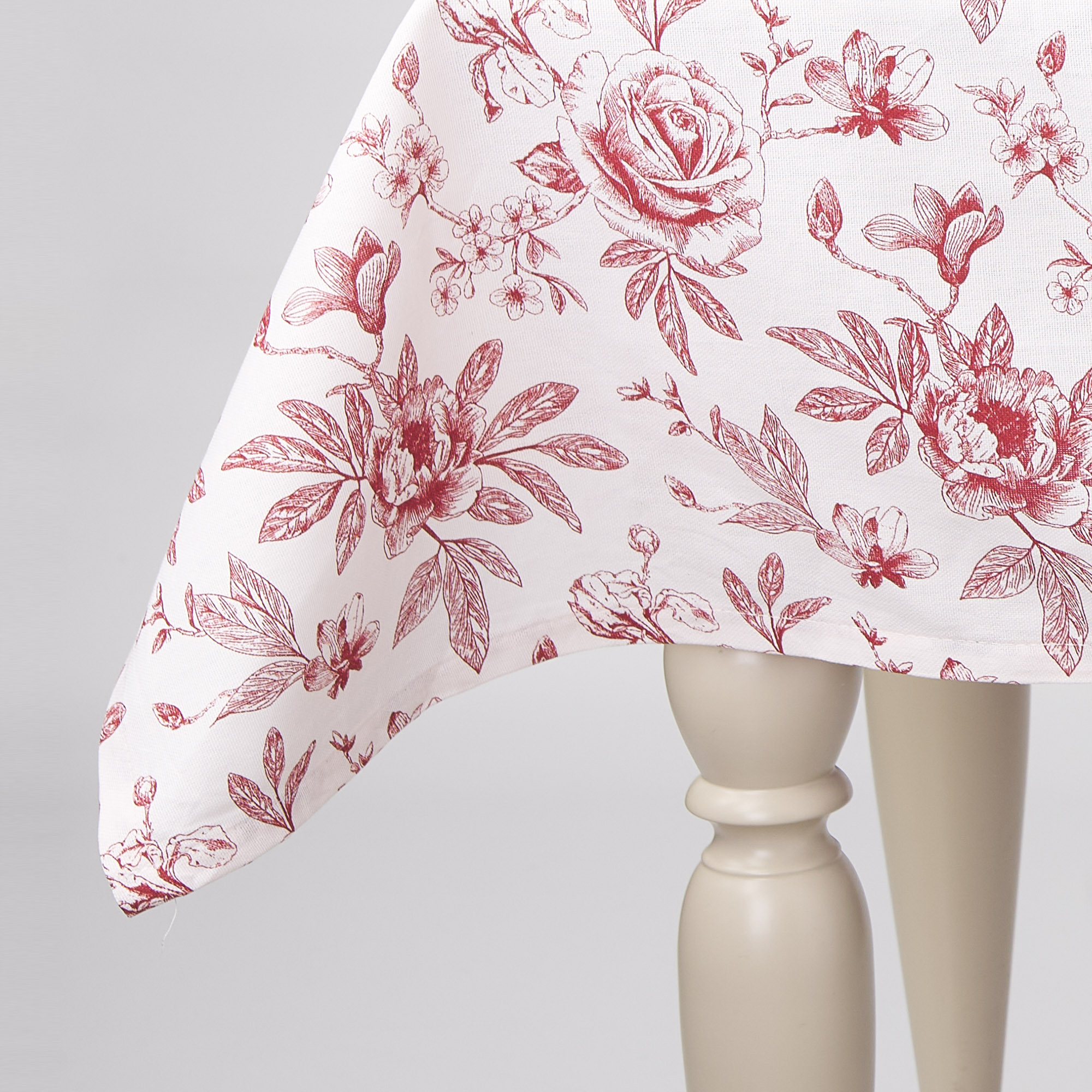 Claudia Tablecloth in Panama Red Flower rosso Casa Giulia