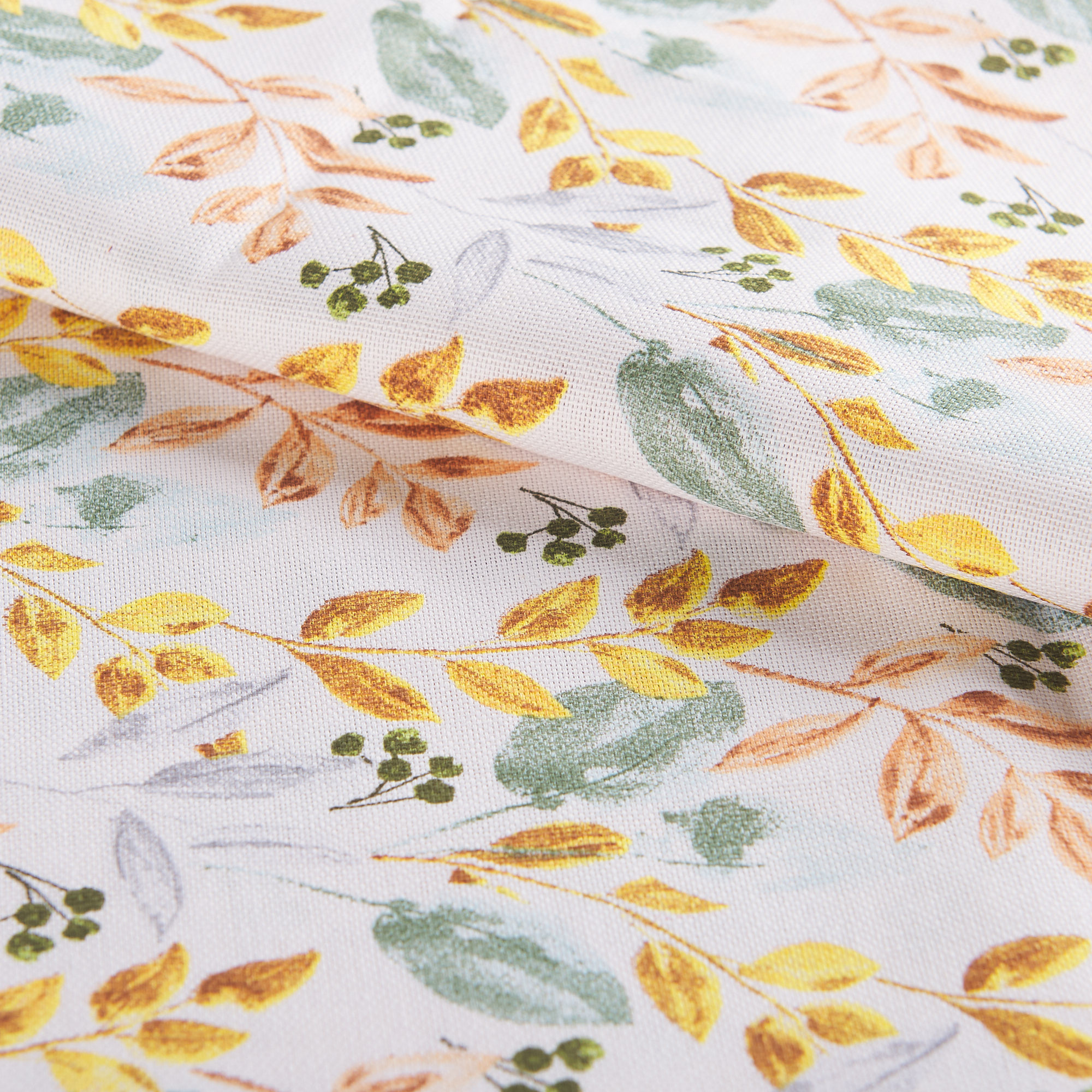 Claudia Tablecloth in Panama Blue Leaf giallo Casa Giulia