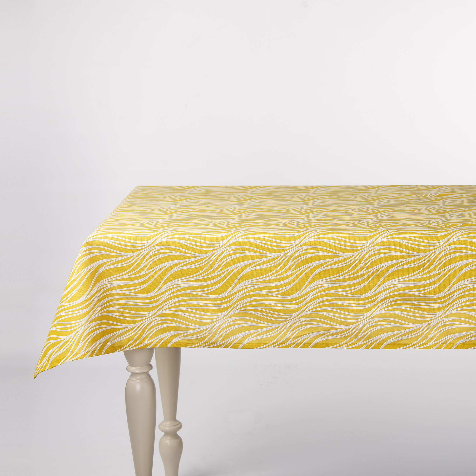 Claudia Tablecloth in Panama Wave Mustard senape Casa Giulia