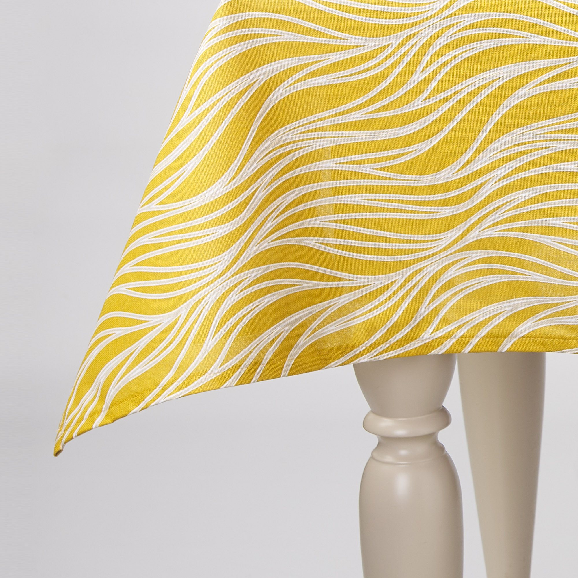 Claudia Tablecloth in Panama Wave Mustard senape Casa Giulia