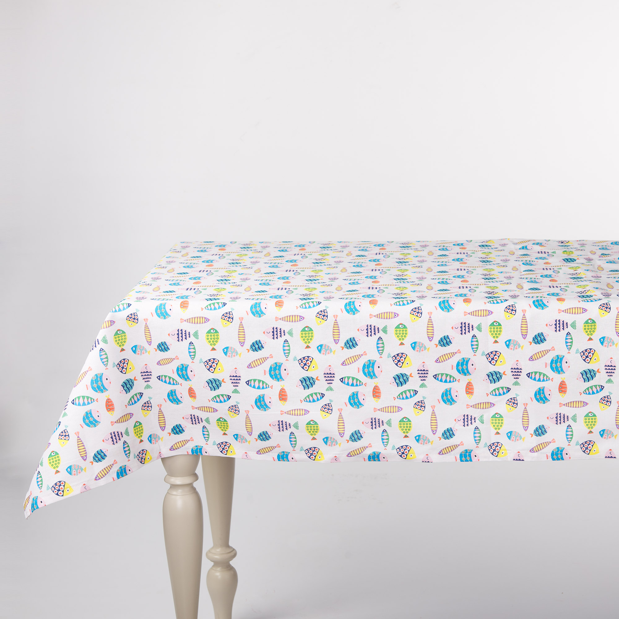 Claudia Tablecloth in Panama Fish Blue blu Casa Giulia