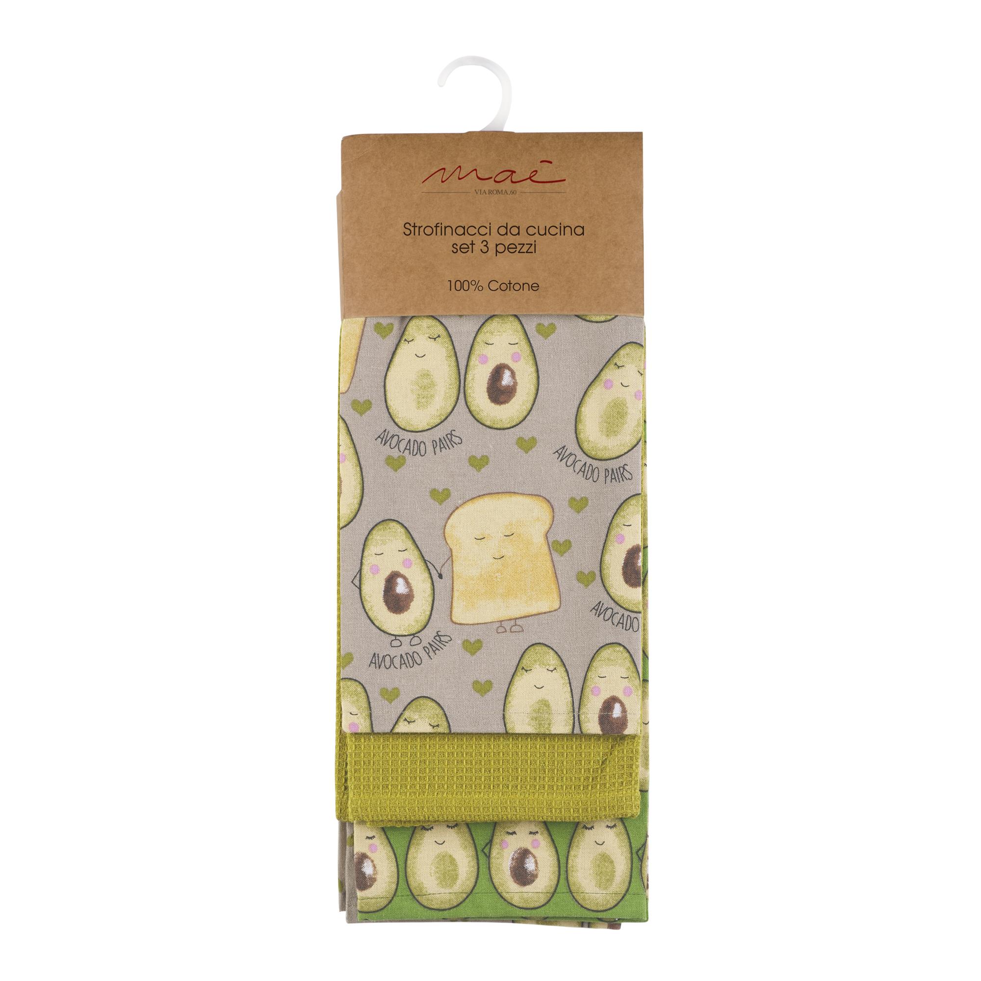 Tris Avocado Tea Towels multicolor Maè