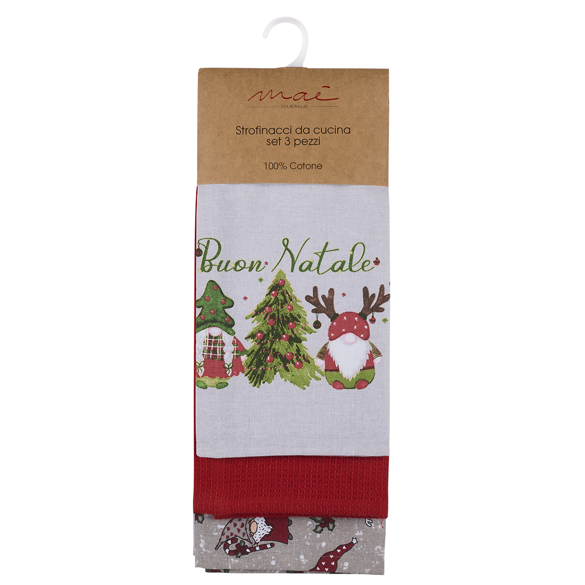 Xmas Time Gnomes Christmas Tea Towel Set multicolor Maè