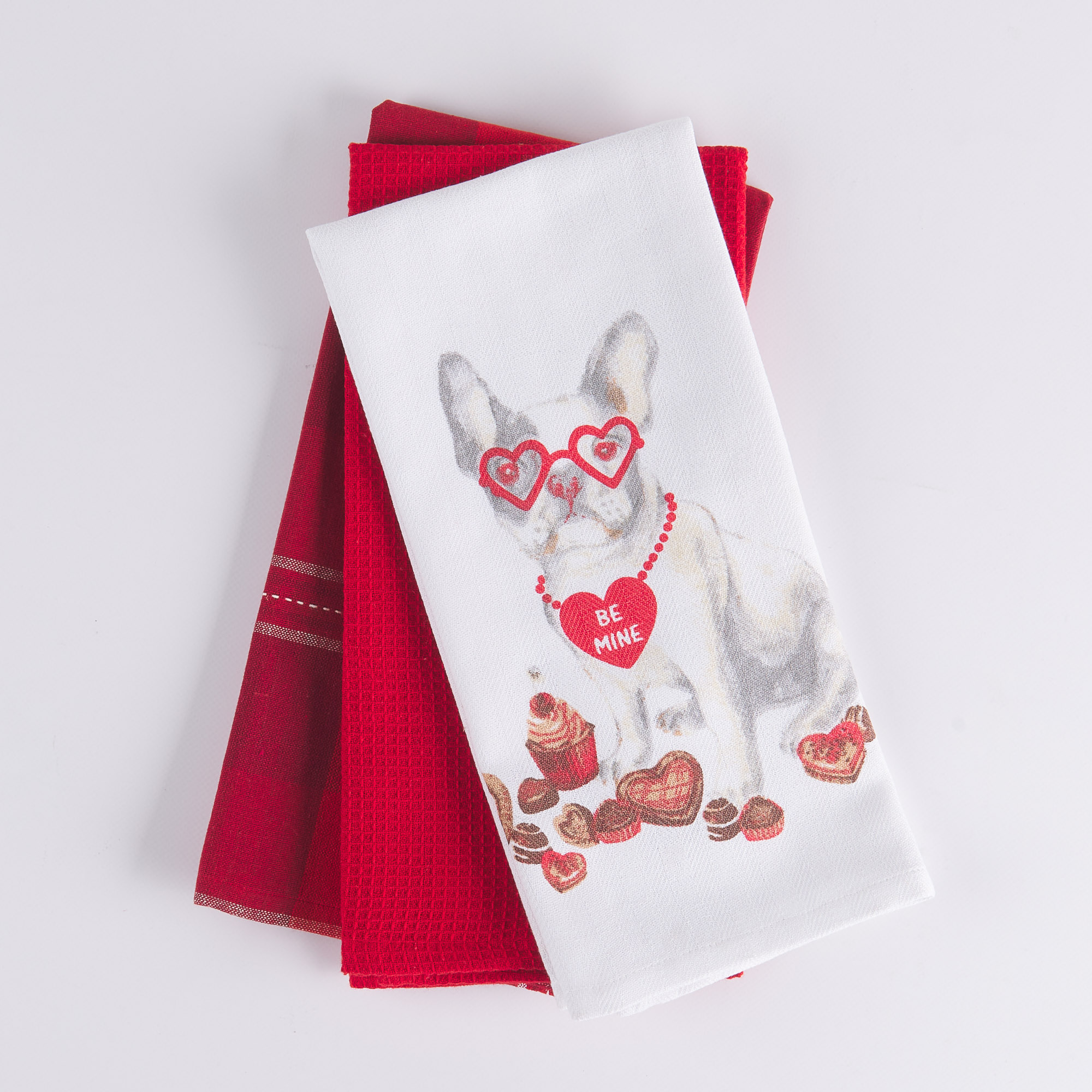 Trio of Christmas Xmas Time Dog Tea Towels multicolor Maè