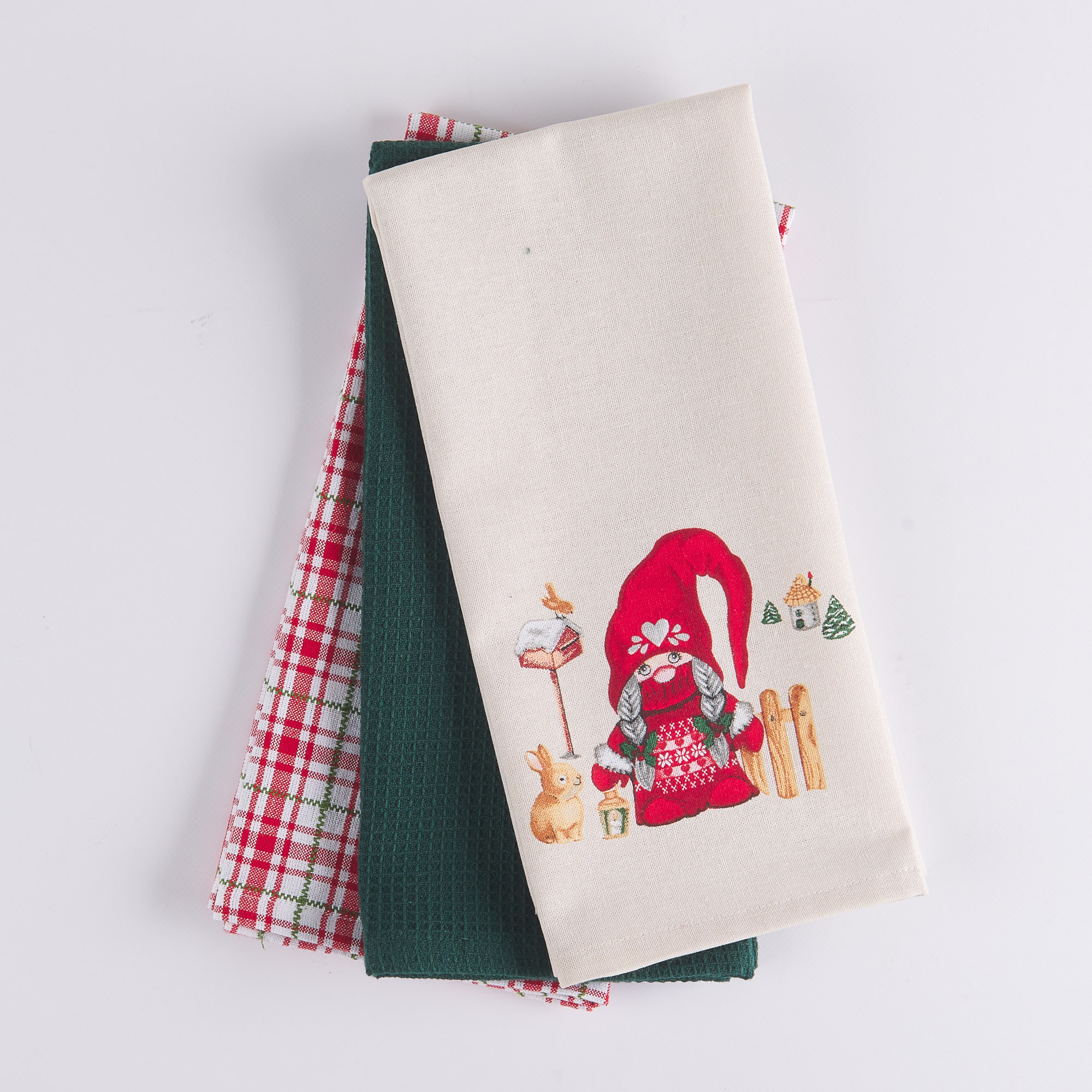 Xmas Time Elf Christmas Tea Towel Set multicolor Maè