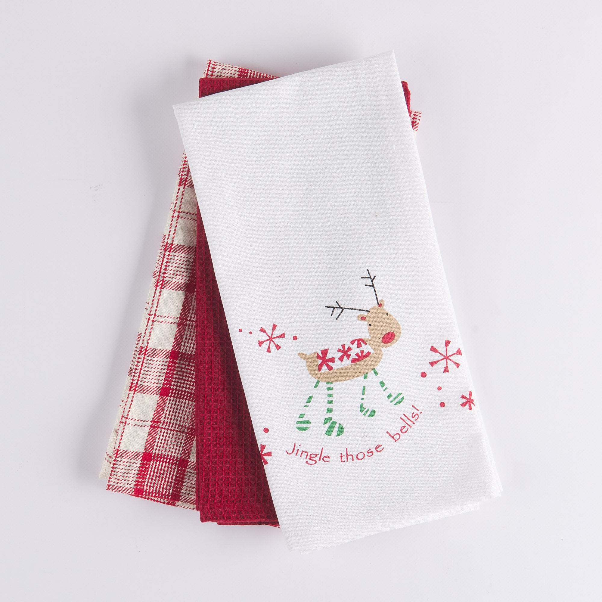 Xmas Time Jingle Christmas tea towels trio multicolor Maè