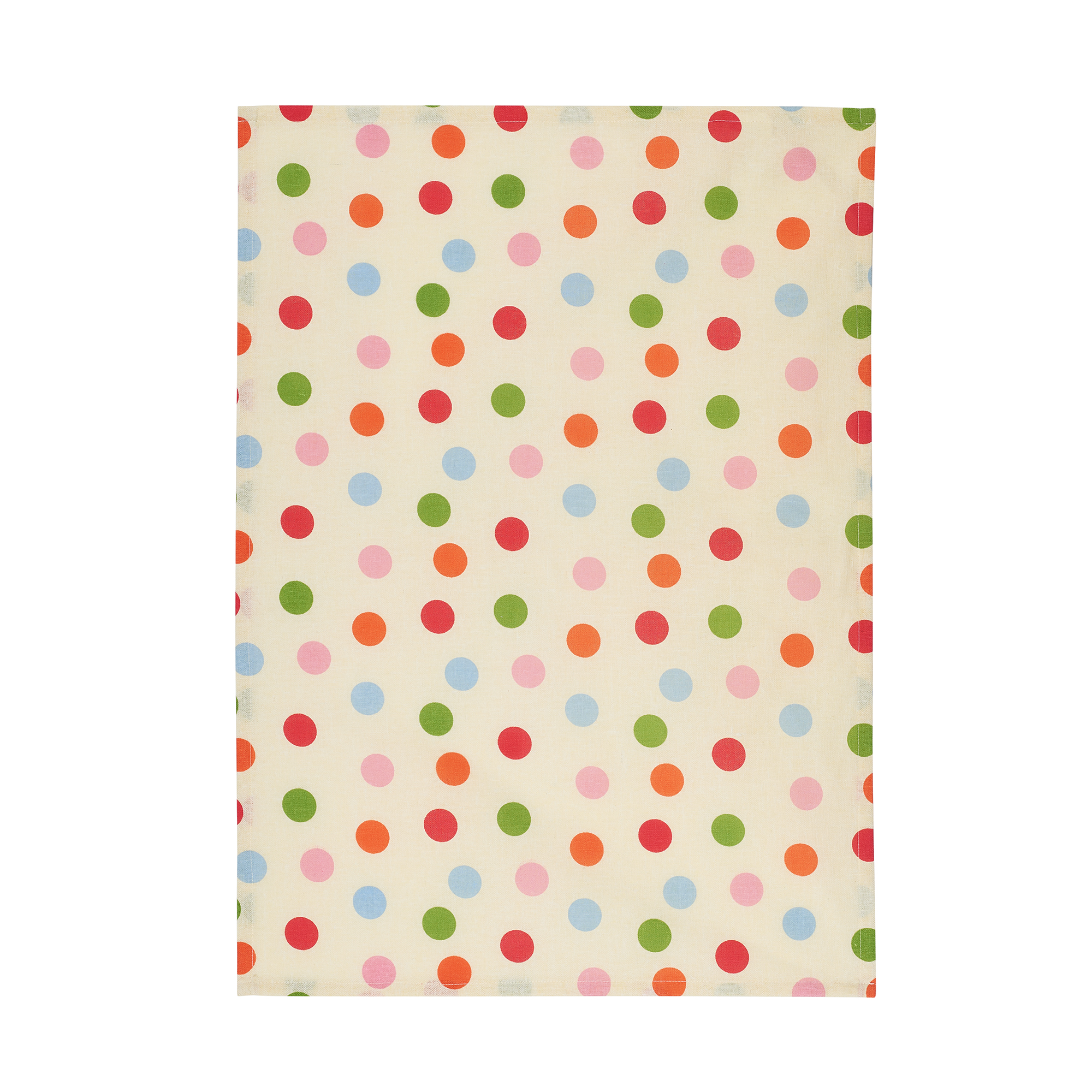 Strofinaccio Da Cucina Stampato A Mano In Cotone 50x70 Cm: Bianco Con Lampone Rosa Fluorescente