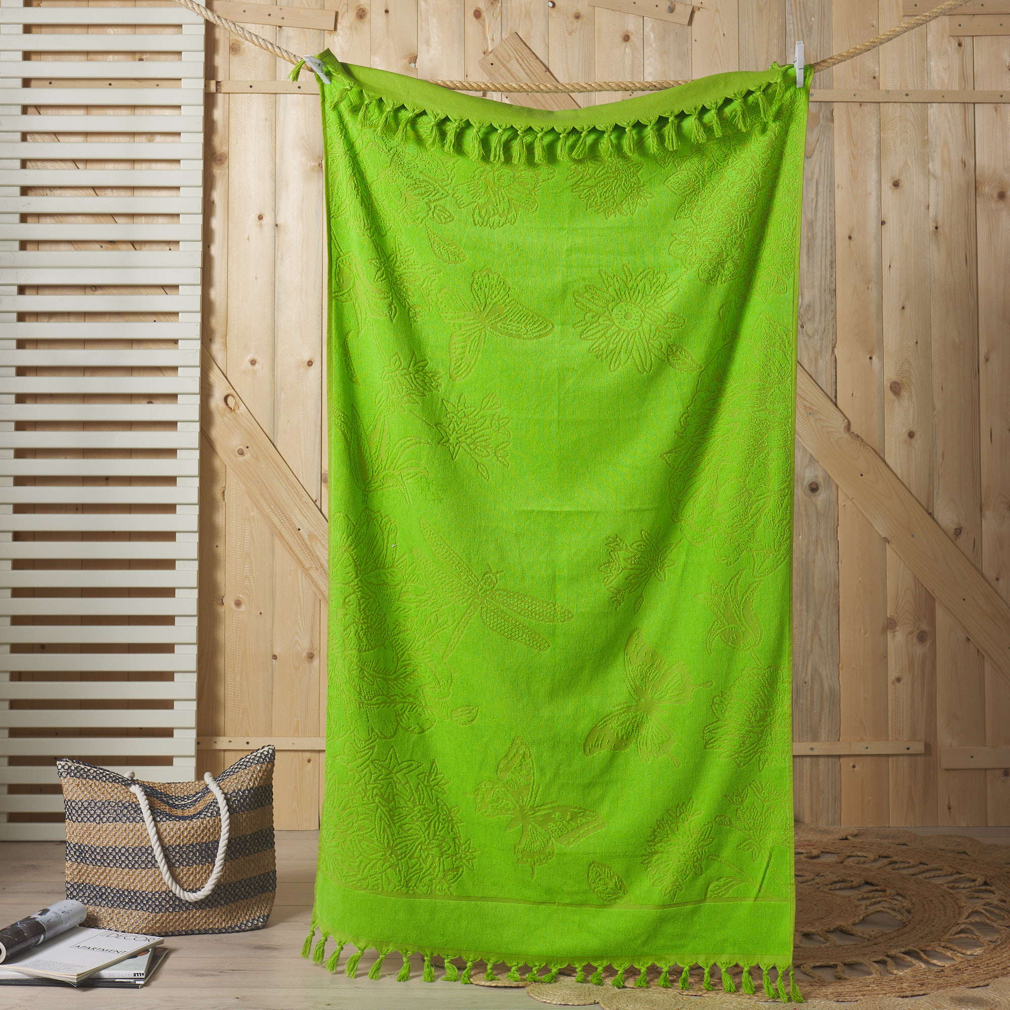 Пляжное полотенце с микроспонжем "Бабочка" Новое verde Maè