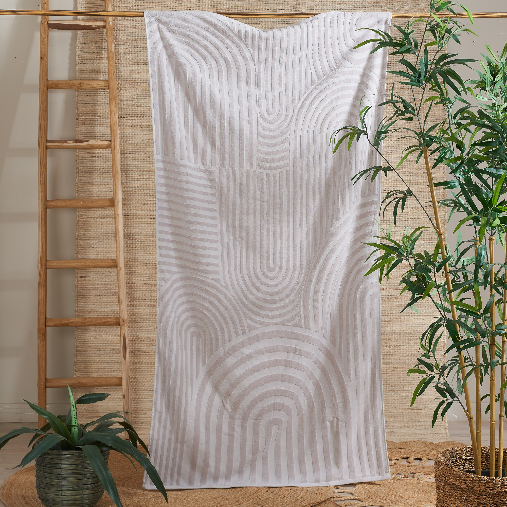 Jacquard Geo Strandtuch tortora Via Roma 60