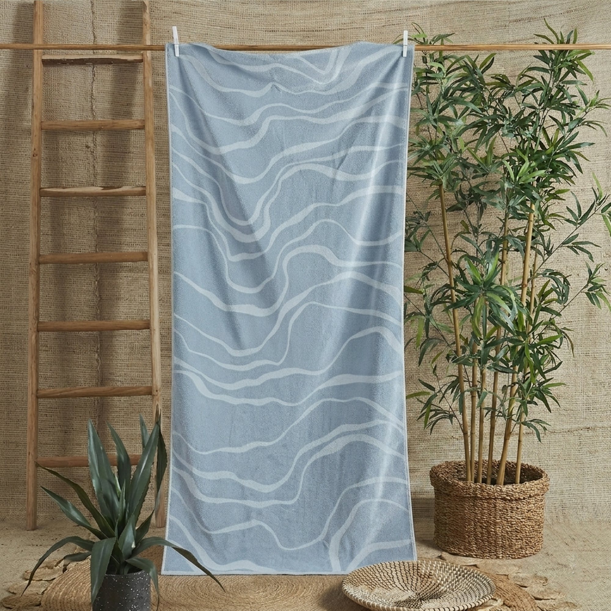 Jacquard Wave Strandtuch perla Via Roma 60