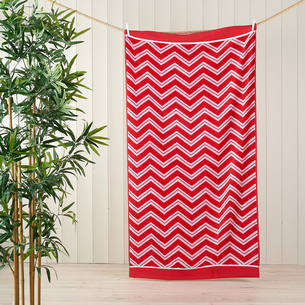 Jacquard Zig Beach Towel rosso Maè