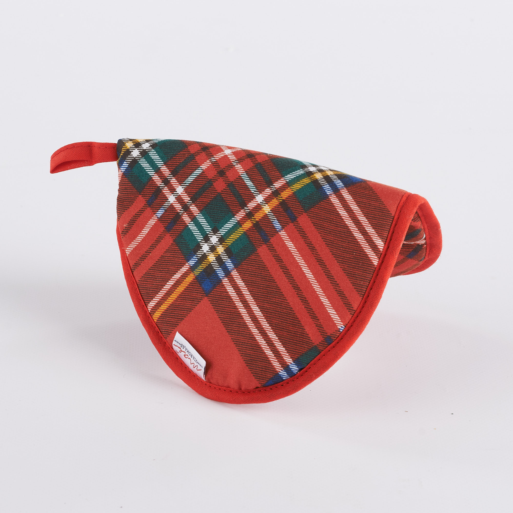 Tartan Christmas Cone Pot Holder rosso Maè