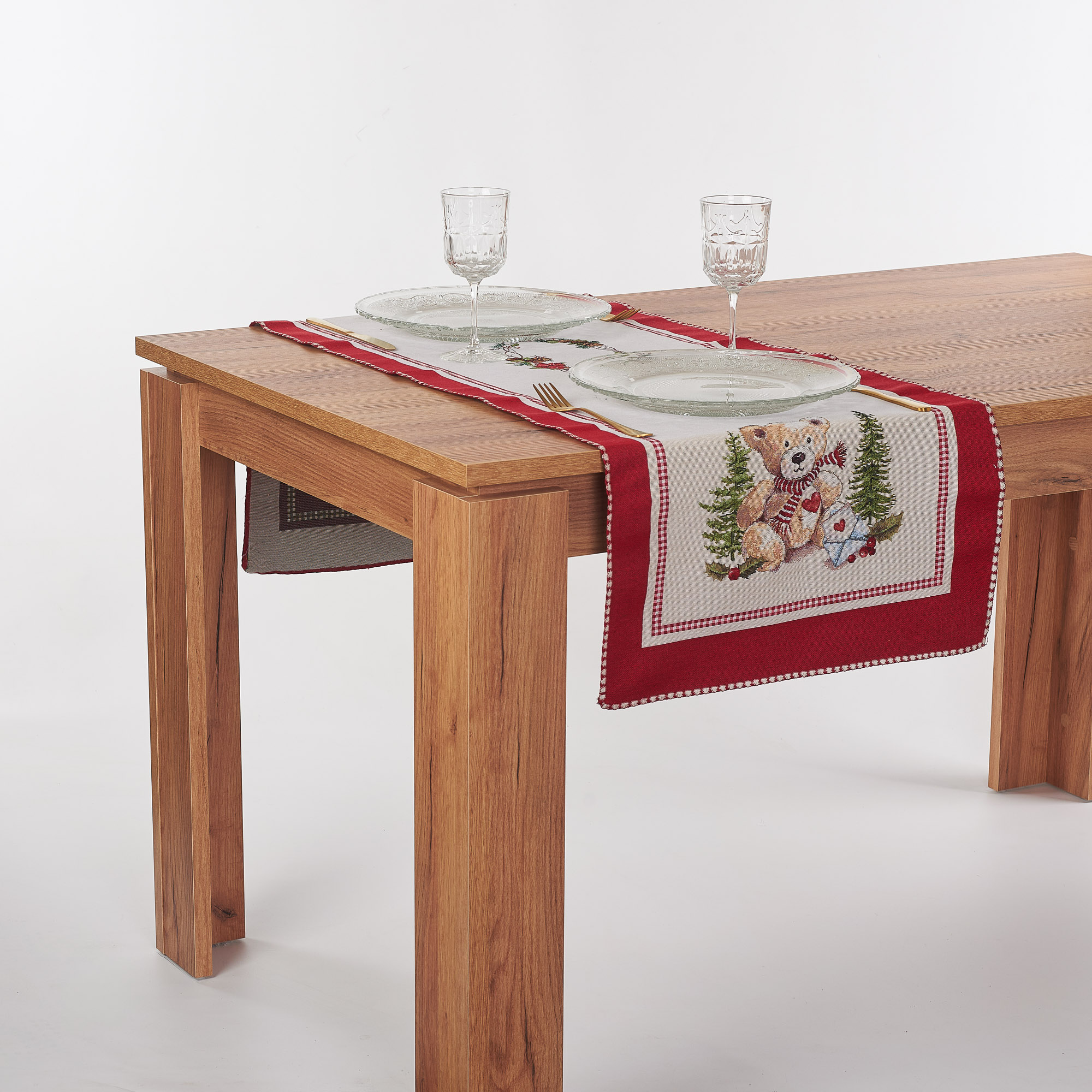 Gobelin Teddy Weihnachts-Läufer multicolor Maè