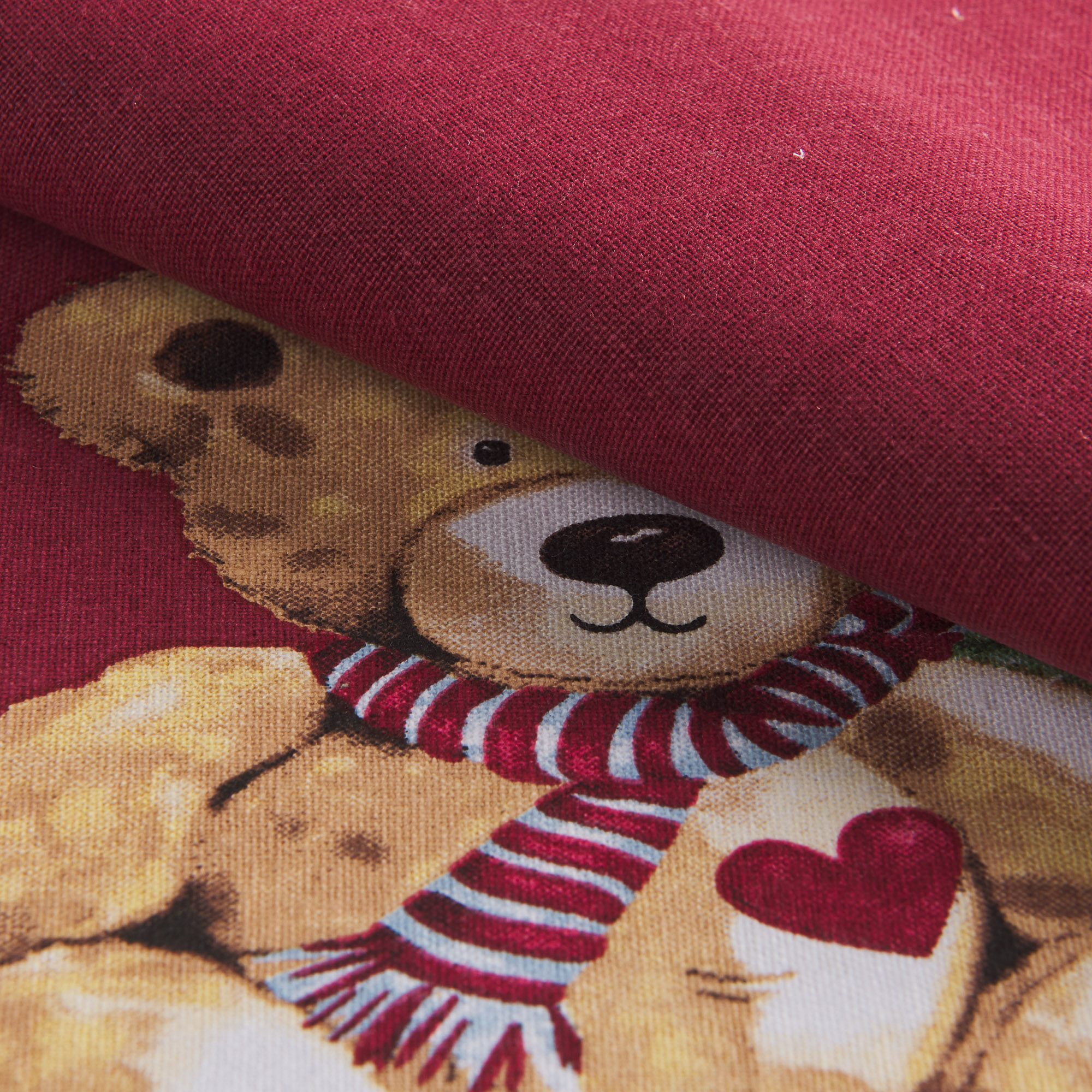 Christmas Runner Xmas Time Teddy Bear rosso Maè