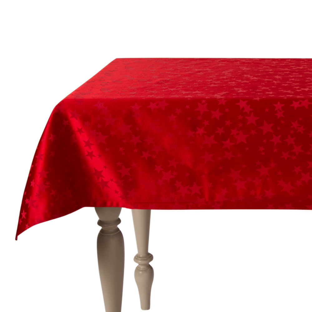 Christmas Midnight Jacquard Anti Stain Tablecloth rosso Maè