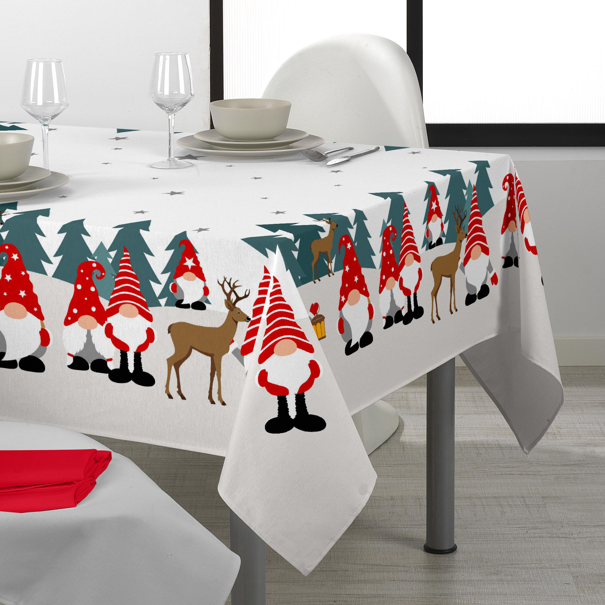 Elves Christmas Tablecloth multicolor Maè