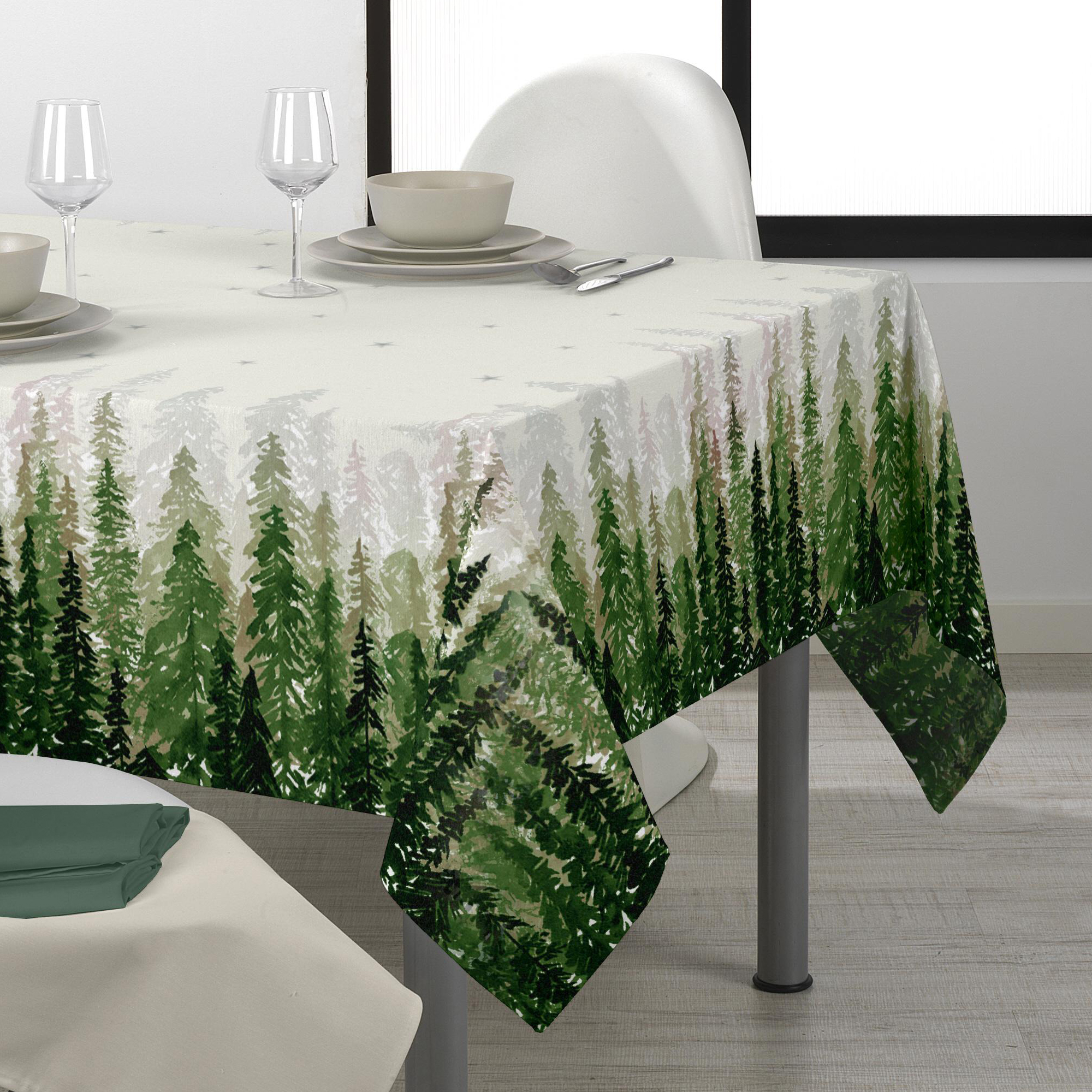 Christmas tablecloth Forest multicolor Maè