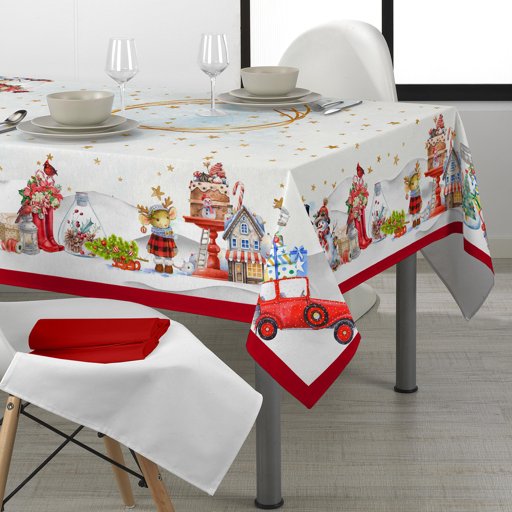 Panama Christmas Village Christmas Tablecloth multicolor Maè