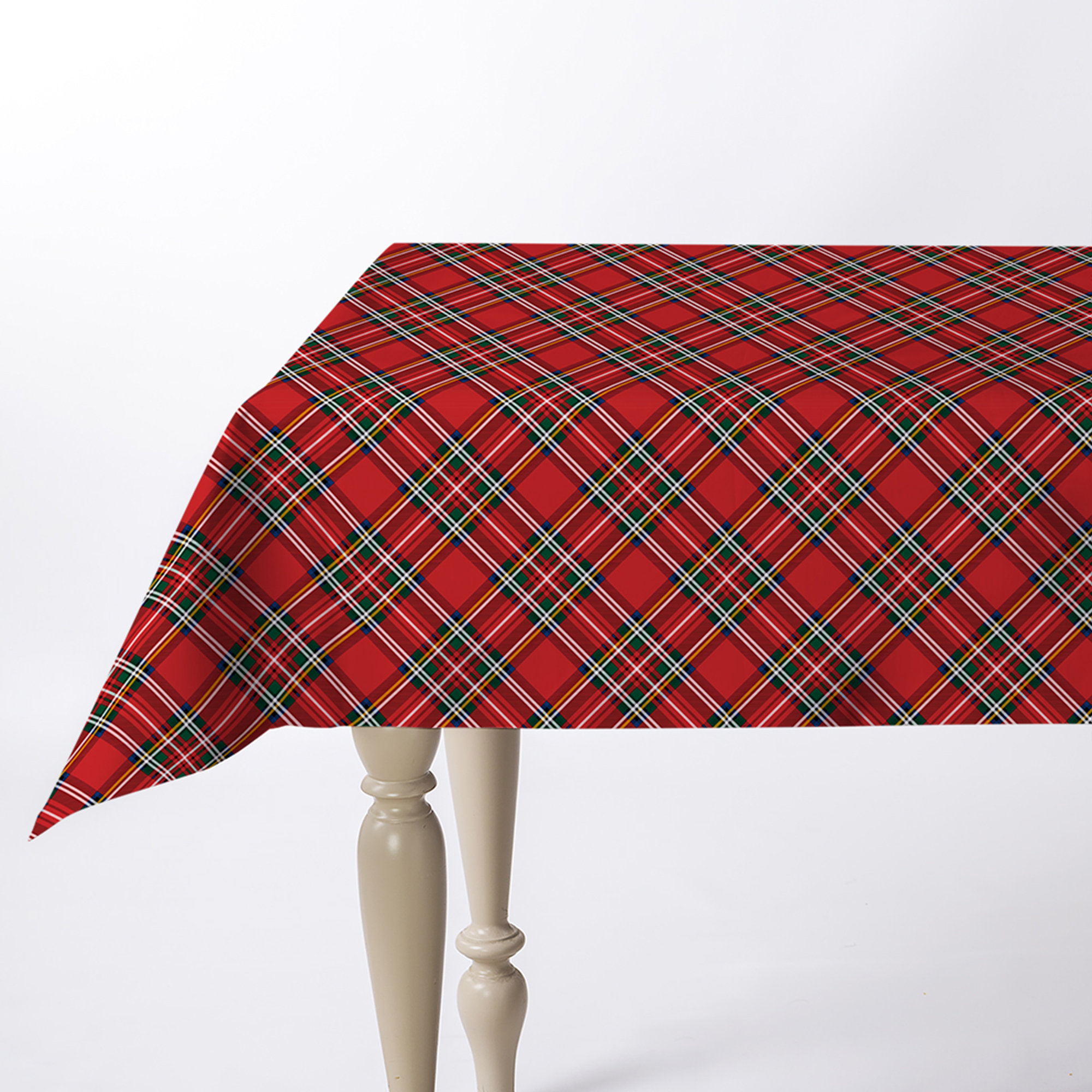 Spotless Tartan Christmas Tablecloth rosso Maè