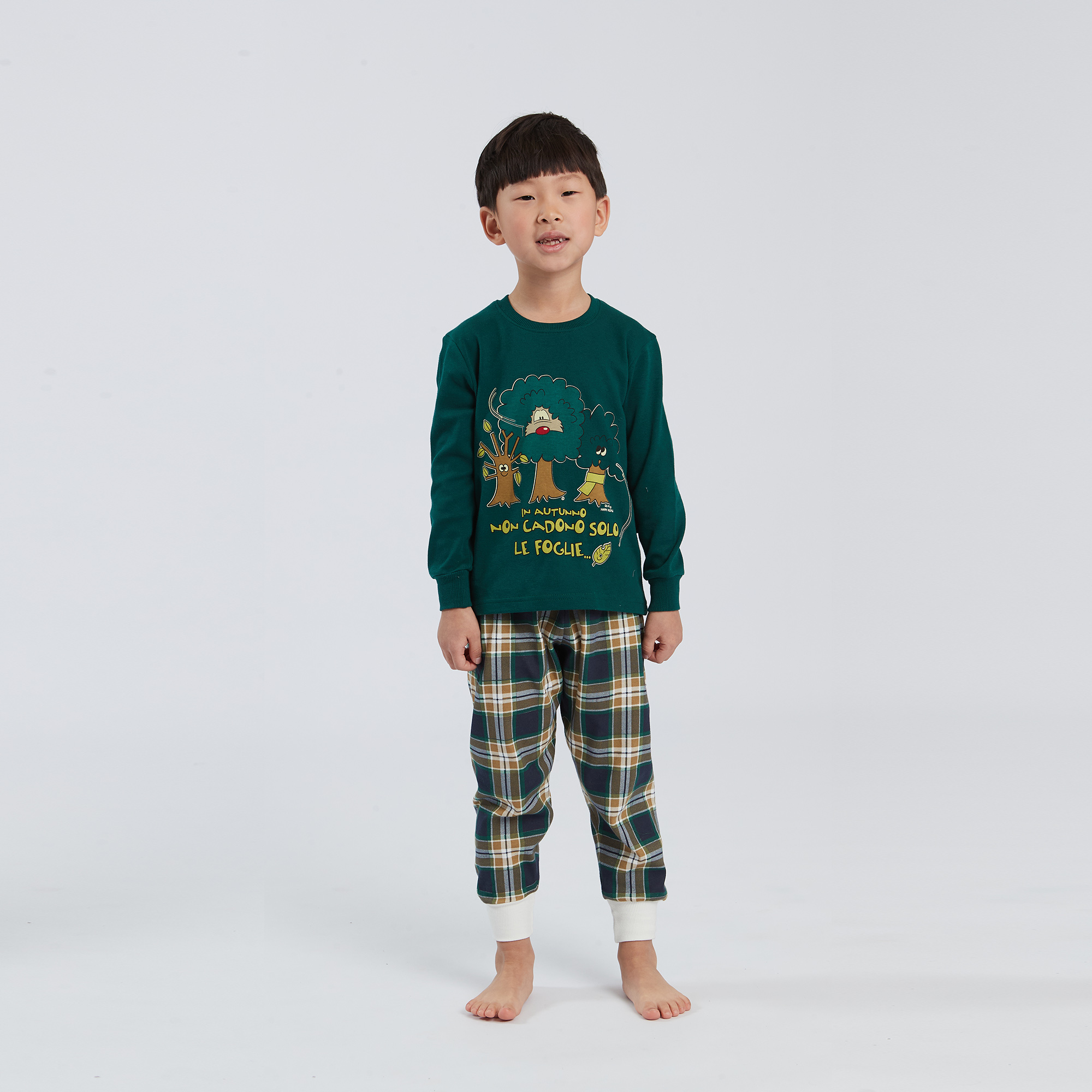 Pajamas Crew-neck Baby Leaves multicolor Happy People