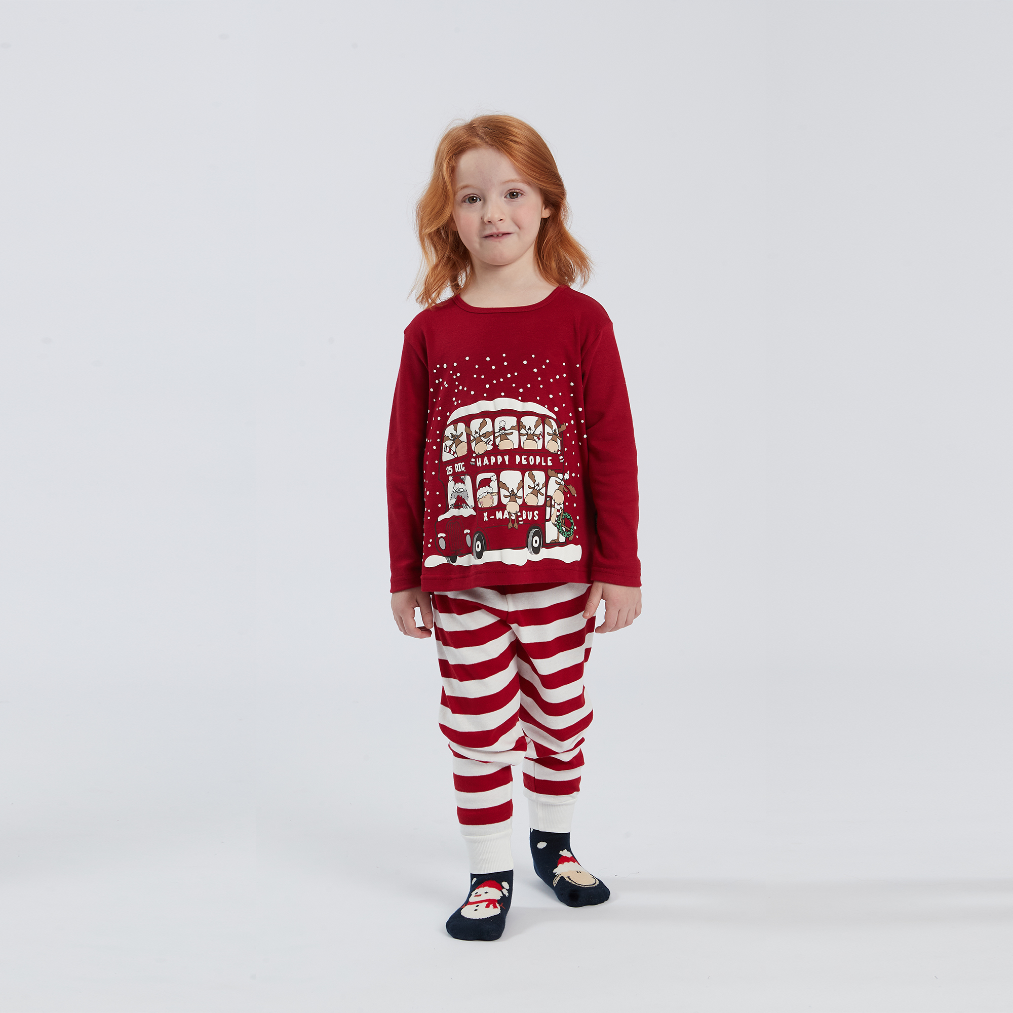 Pyjamas Crew-neck Baby Girl - Christmas 24 multicolor Happy People