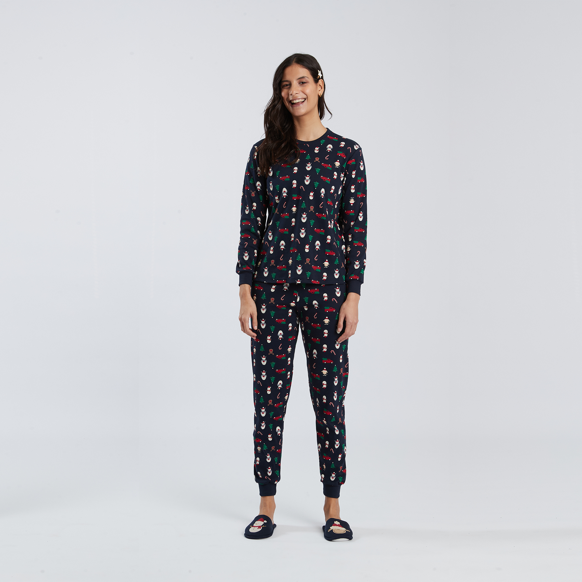 Women's Crew Neck Pajamas - Prenatal 24 multicolor Happy People