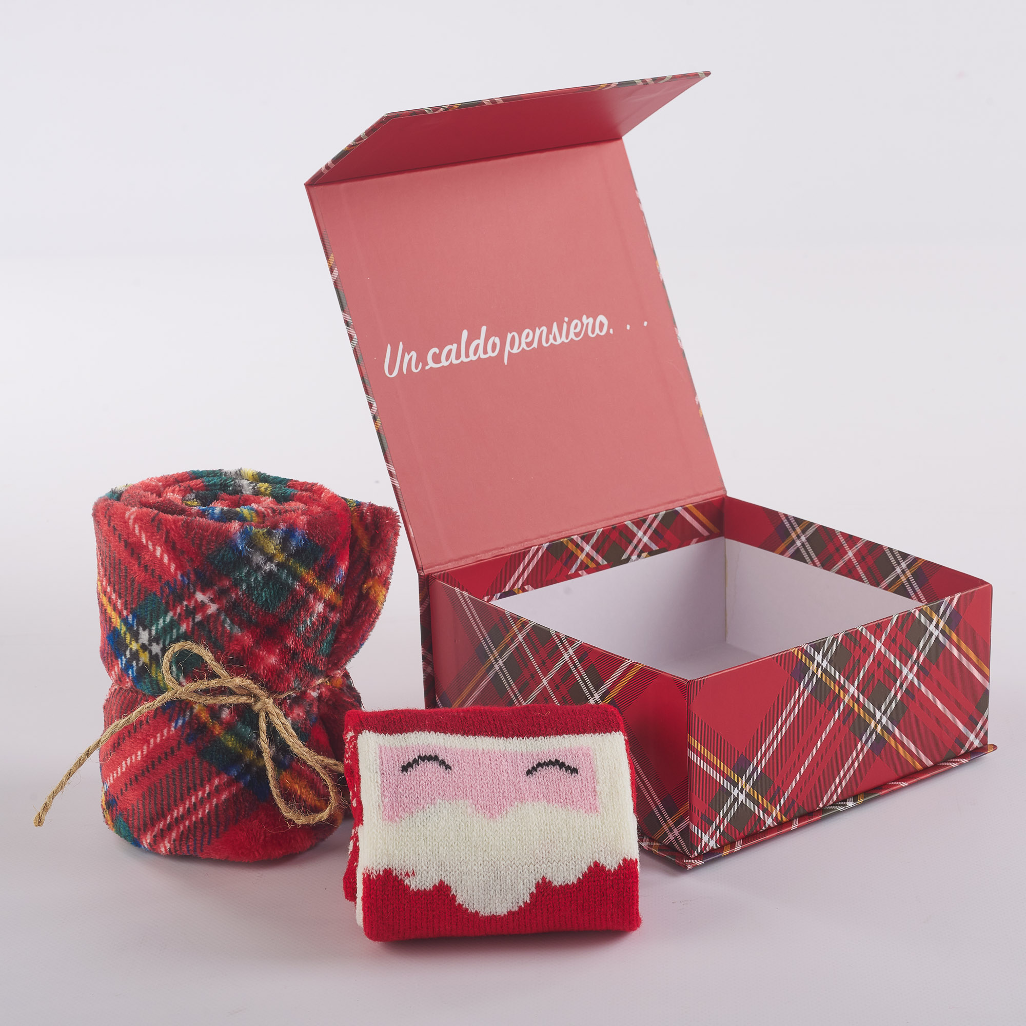 Geschenkset Schal und Socken in Box rosso Maè