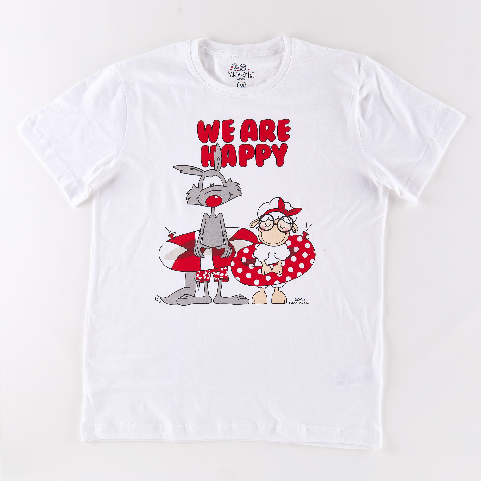 T-Shirt mm Fantashirt We are happy bianco Happy People